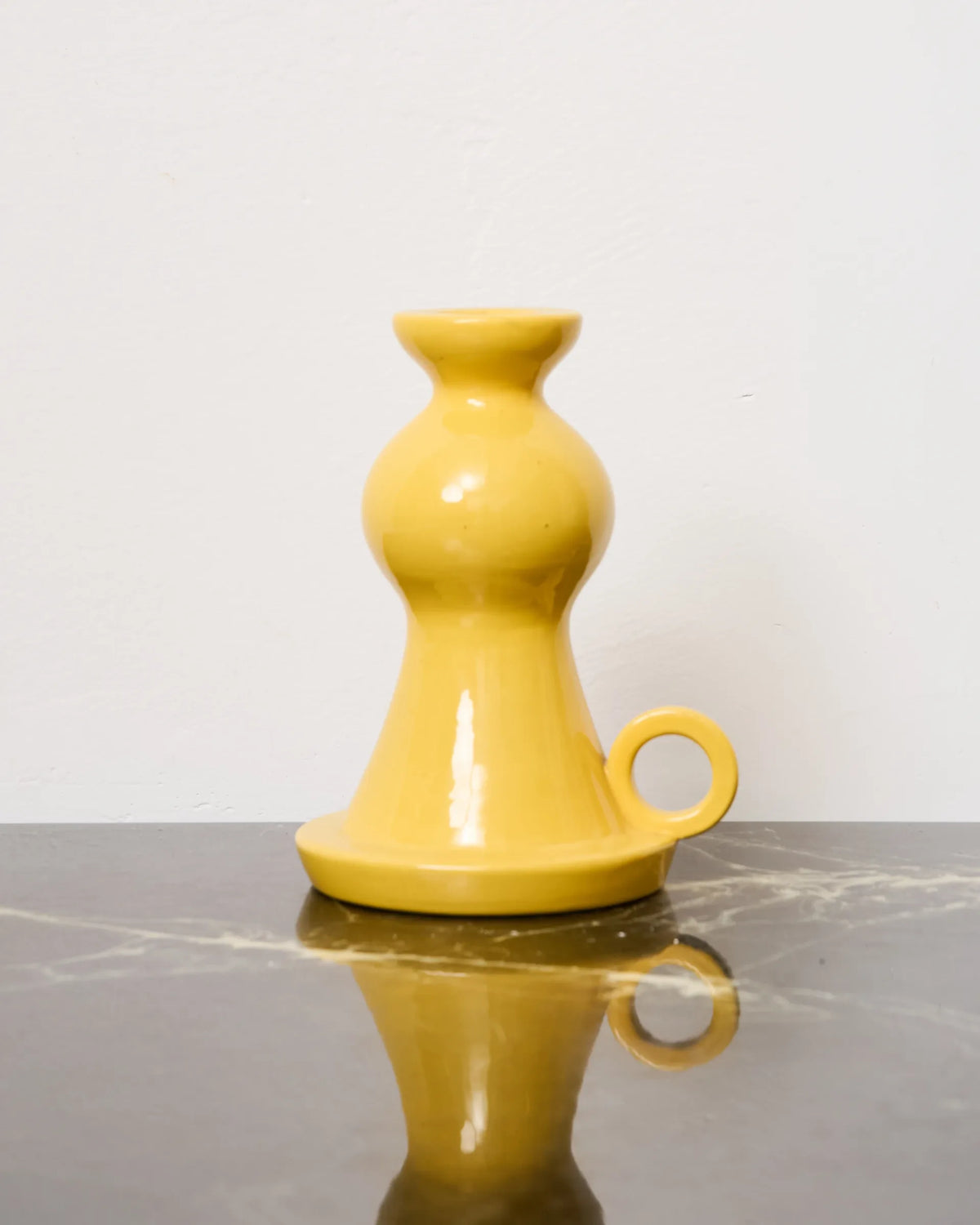 Vase en céramique jaune "Il Picchio", Enzo Bioli, 1970s