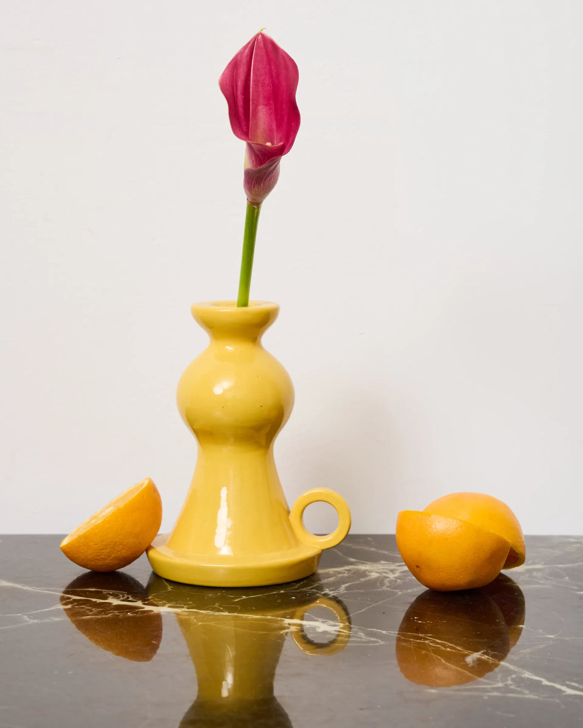 Vase en céramique jaune "Il Picchio", Enzo Bioli, 1970s