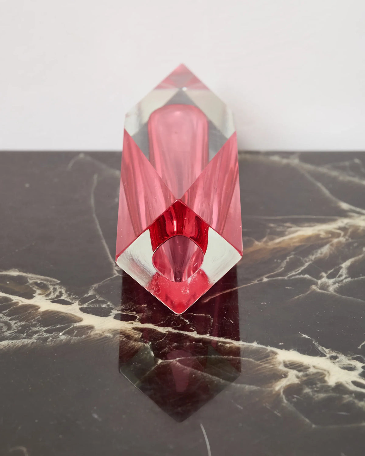Pink Sommerso Murano glass vase, Italy, 1960s
