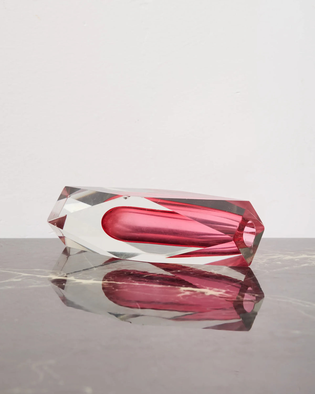 Pink Sommerso Murano glass vase, Italy, 1960s