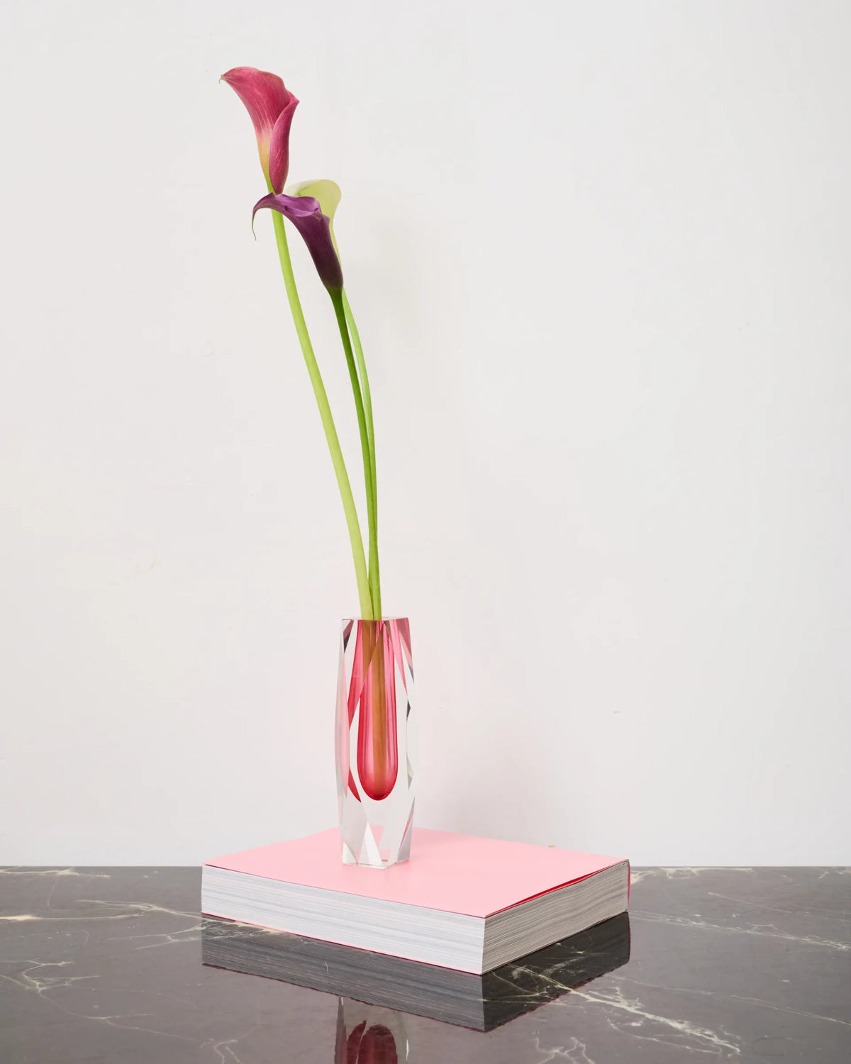Pink Sommerso Murano glass vase, Italy, 1960s