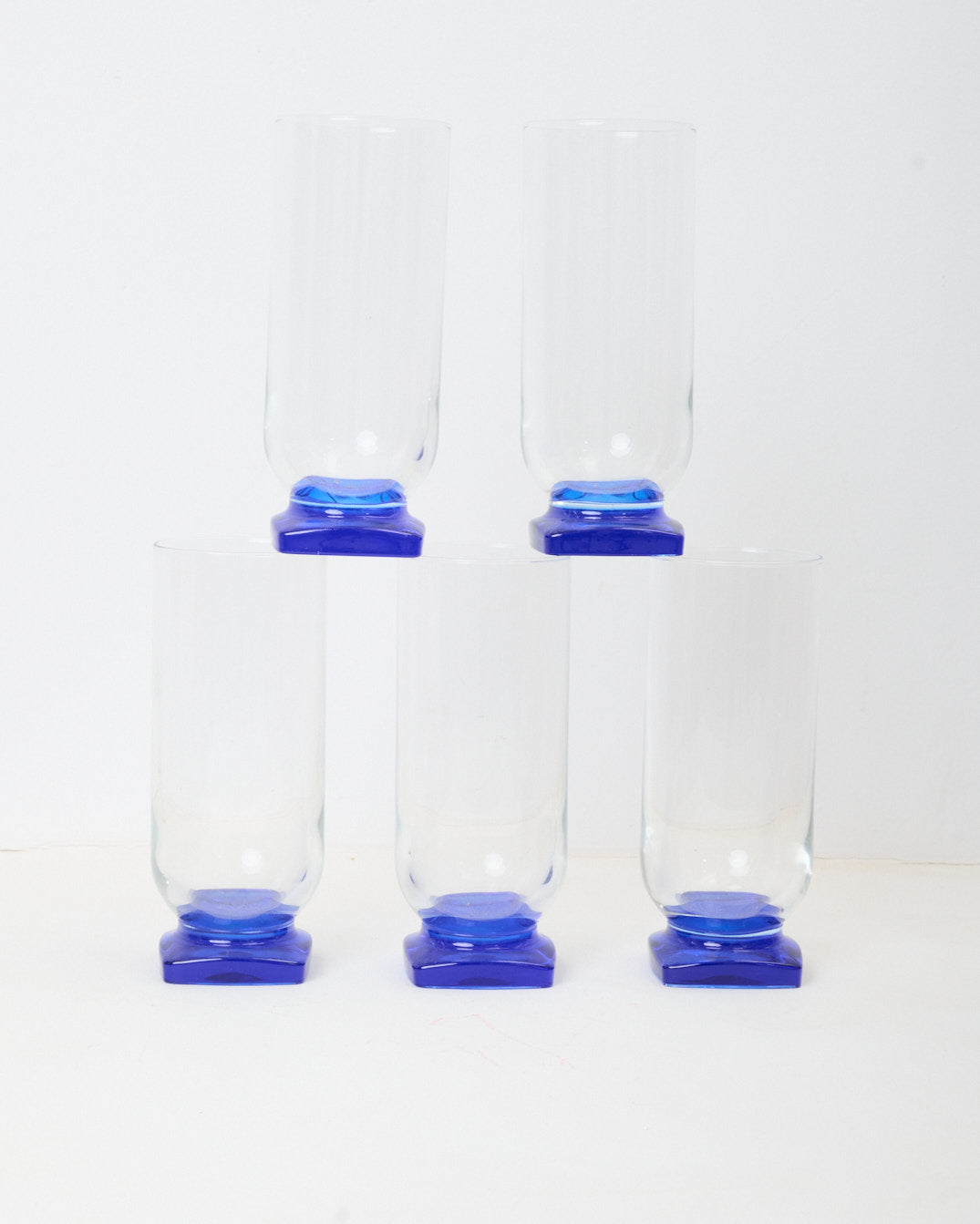 Verres à eau bicolores, Bormioli Rocco, 1980s