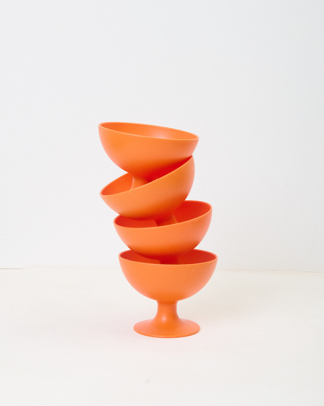 Coupes à desserts oranges, Coza, 1960-1970.