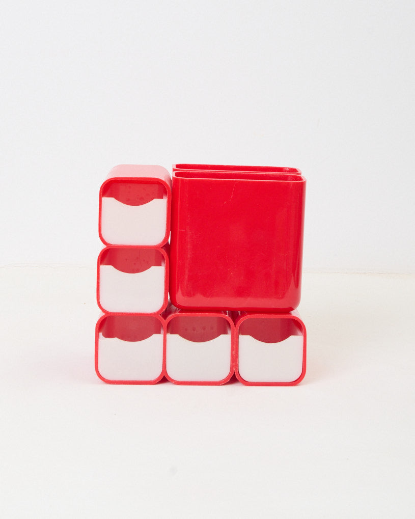 Organisateur de bureau rouge, 1980s