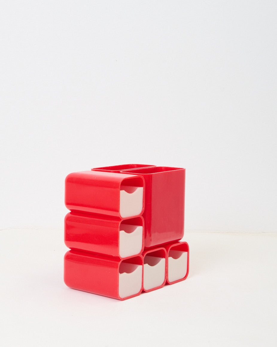 Organisateur de bureau rouge, 1980s