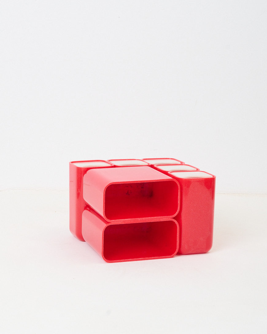 Organisateur de bureau rouge, 1980s