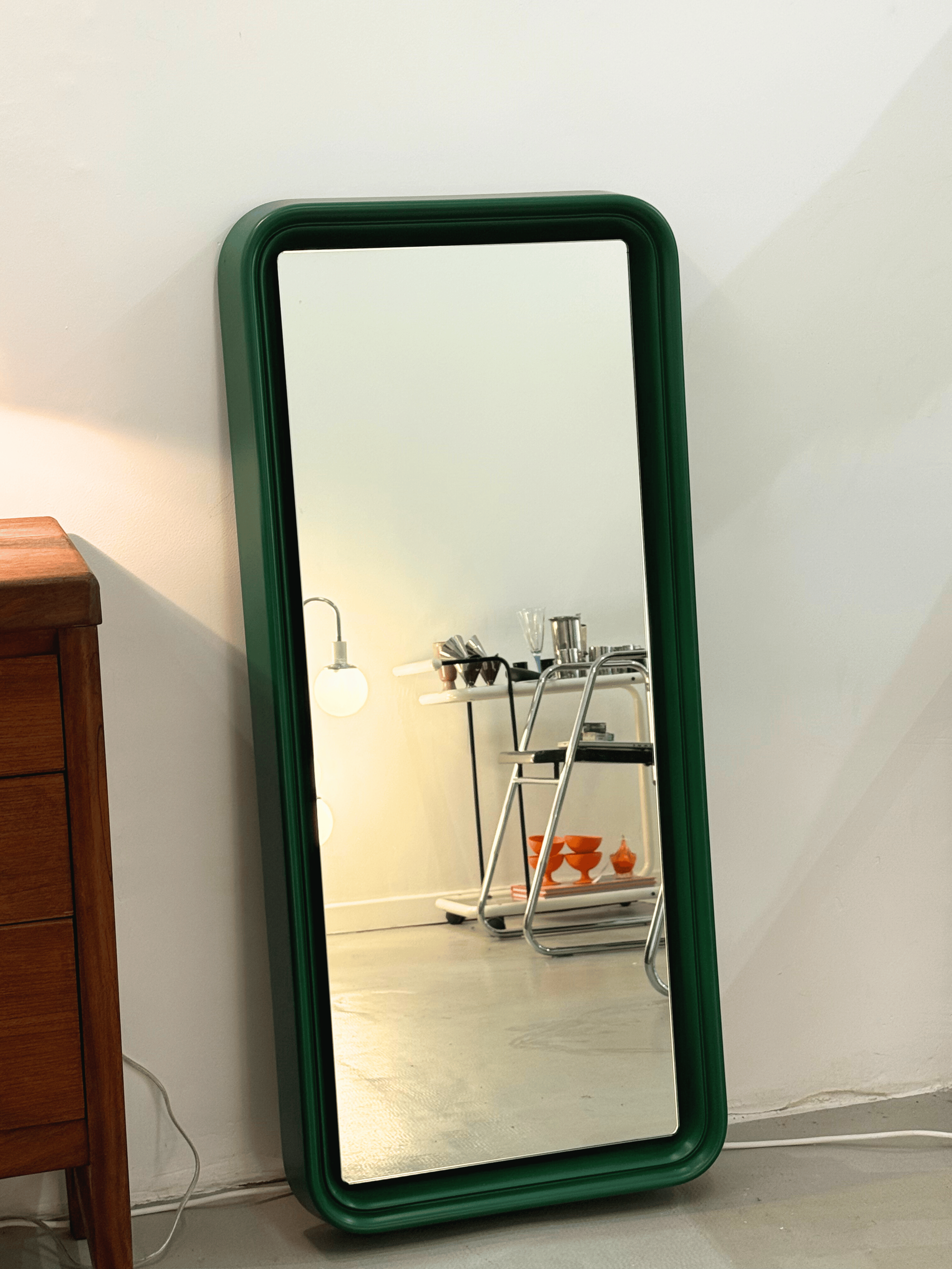 Grand miroir Space age vert, 1970-1980