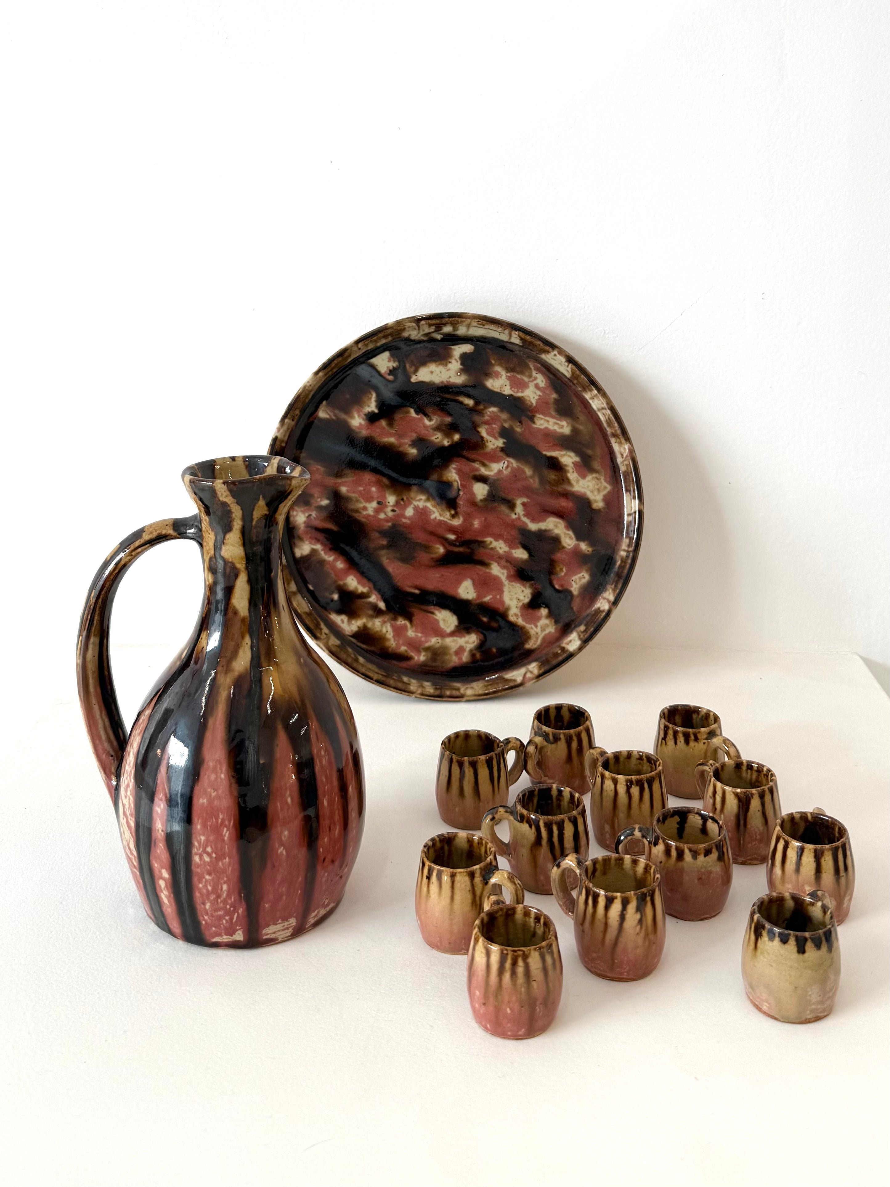 Ancien service à liqueur, J. Talbot, 1930s.