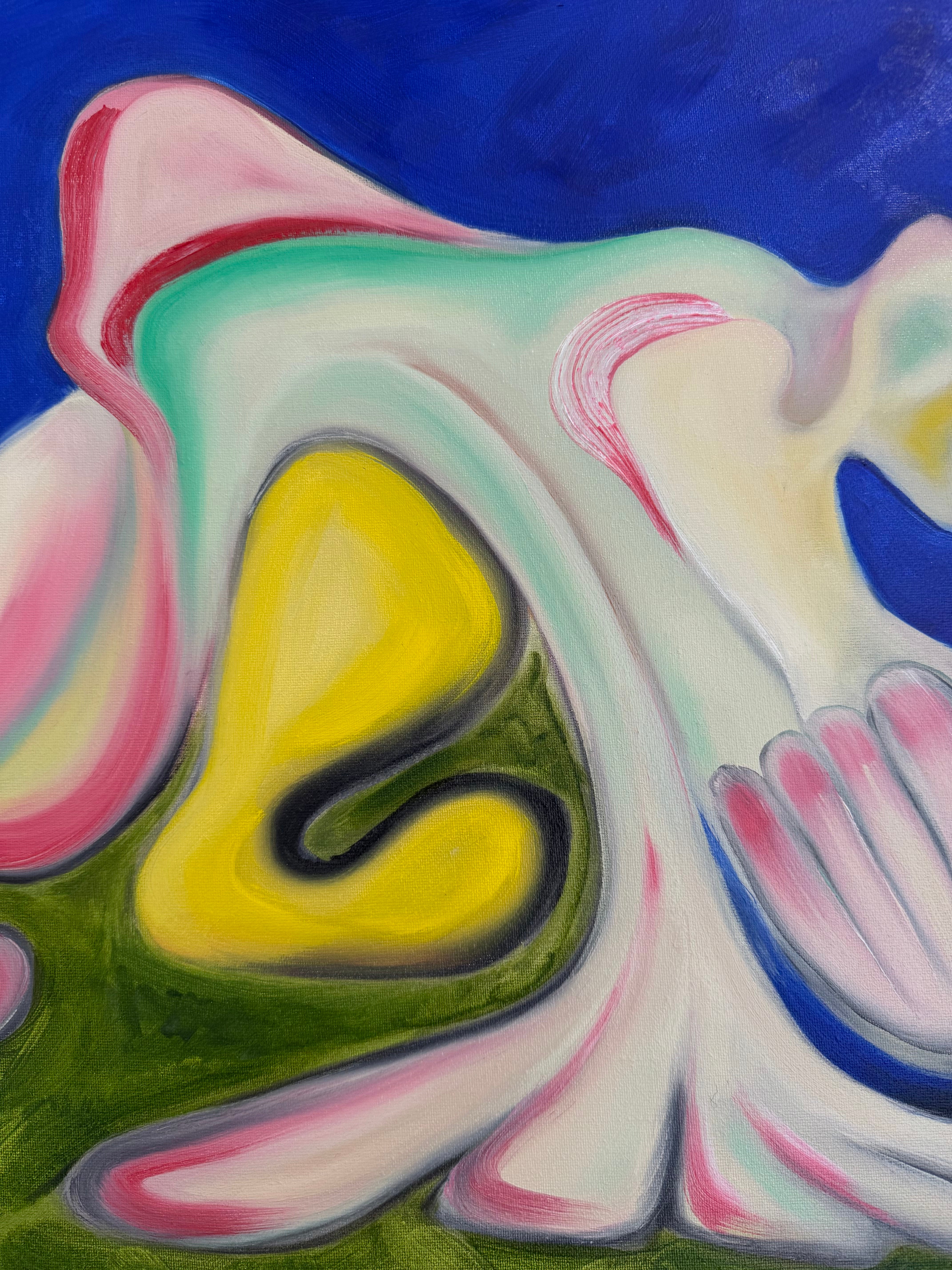 « Drapeaux à la fleur verte sur toute petite montagne », Sol Cattino, 2025