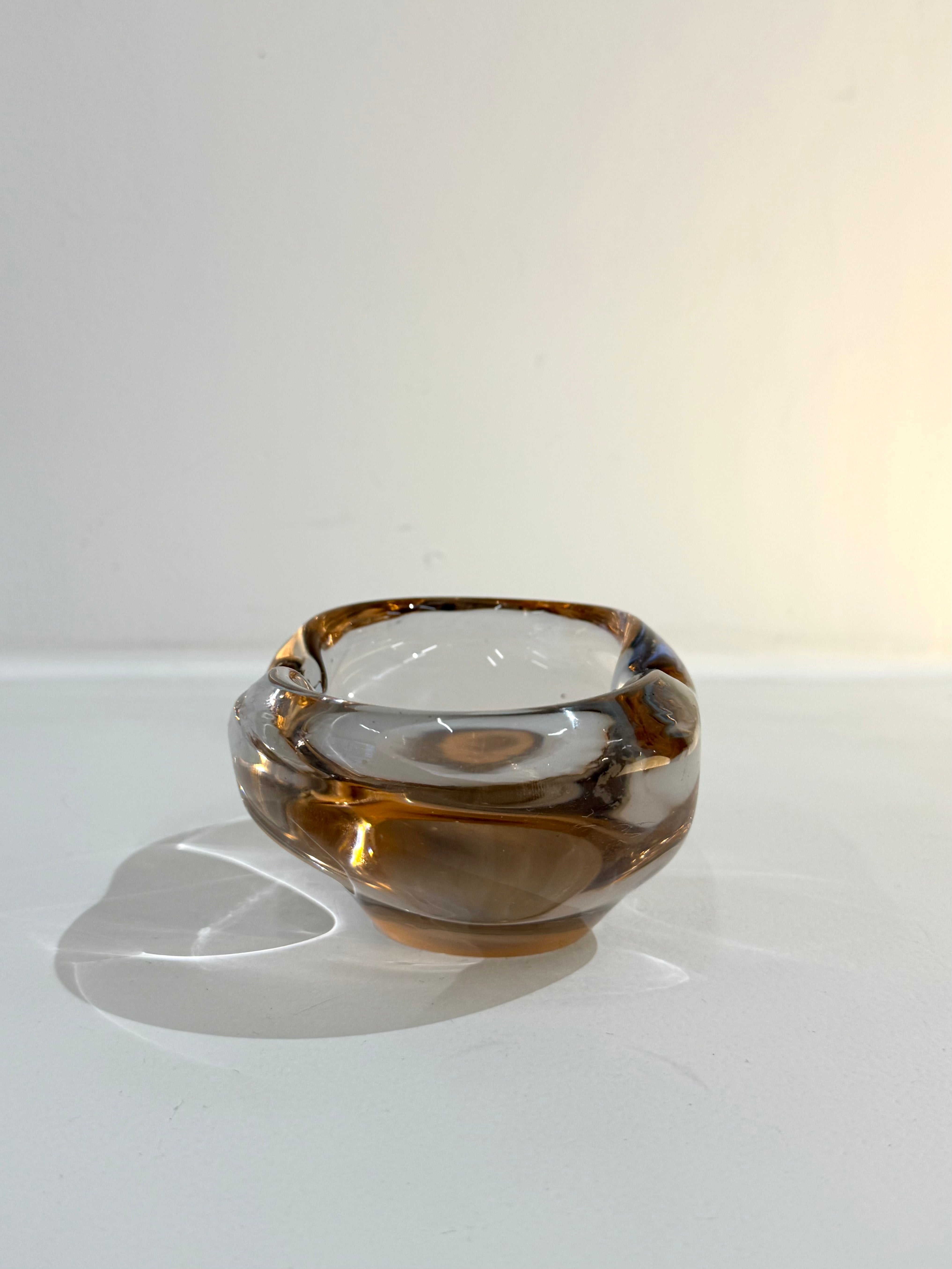 Vide poche ou cendrier en verre de Murano rose, Italie, 1970