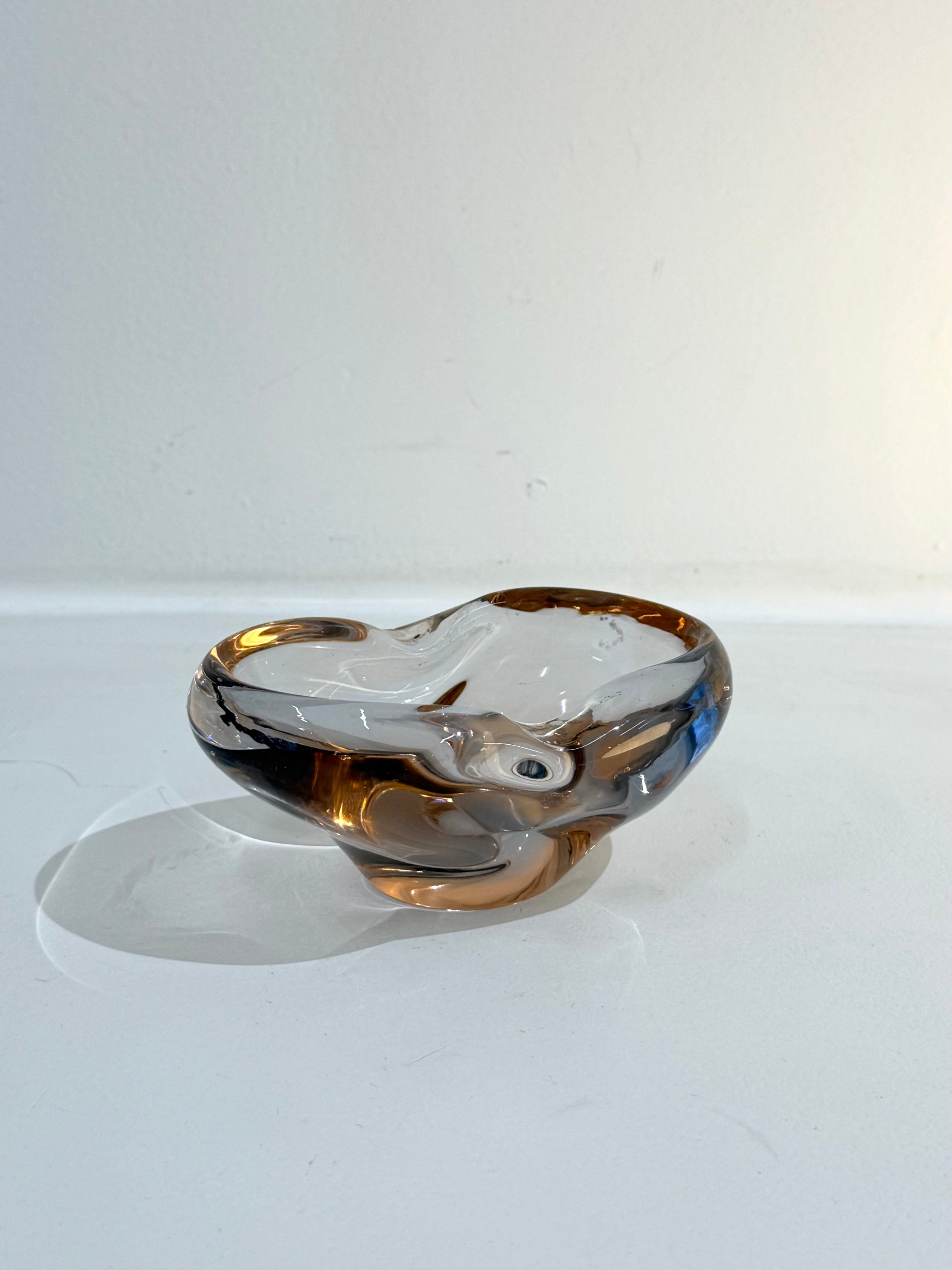 Vide poche ou cendrier en verre de Murano rose, Italie, 1970