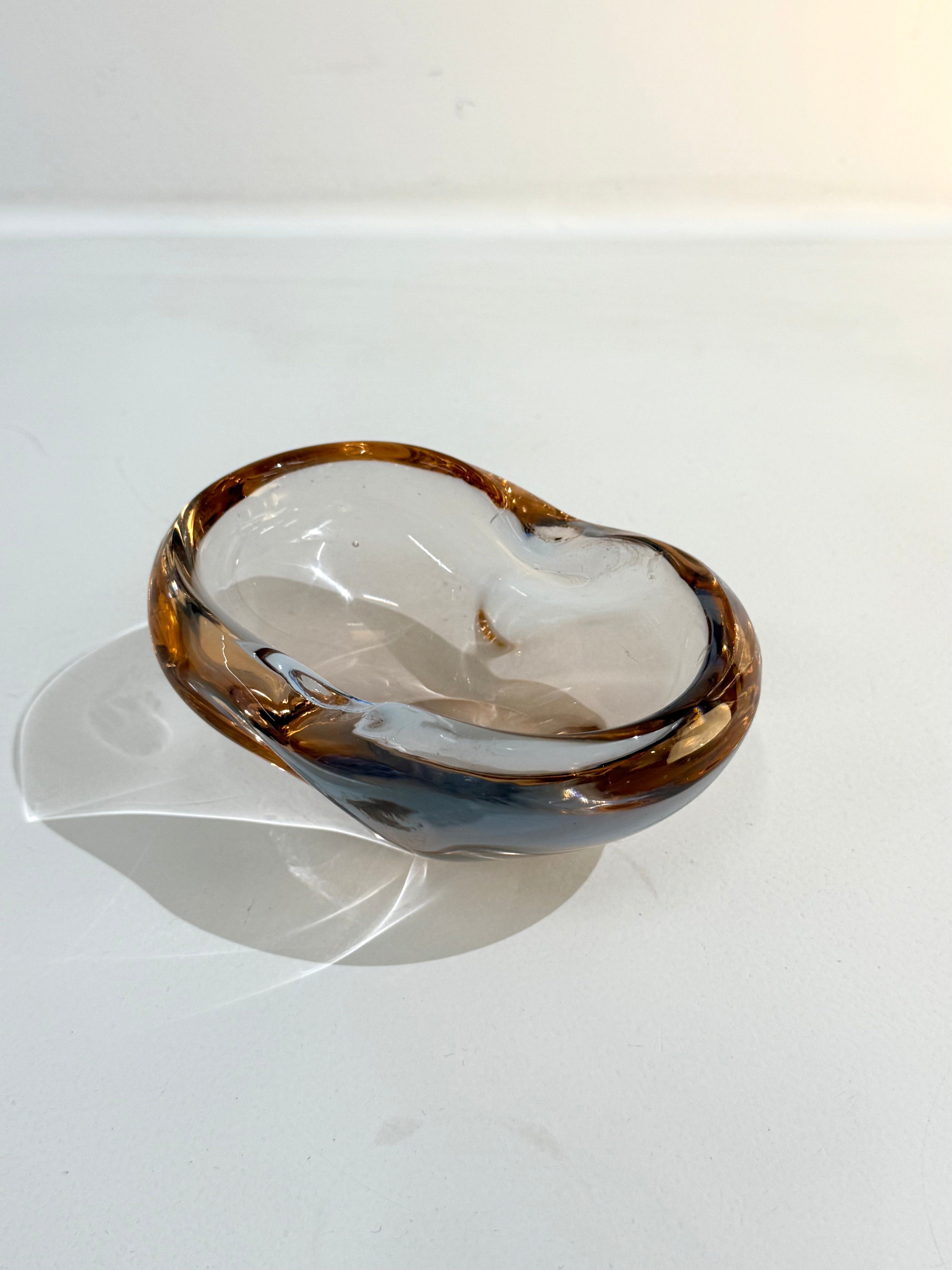 Vide poche ou cendrier en verre de Murano rose, Italie, 1970