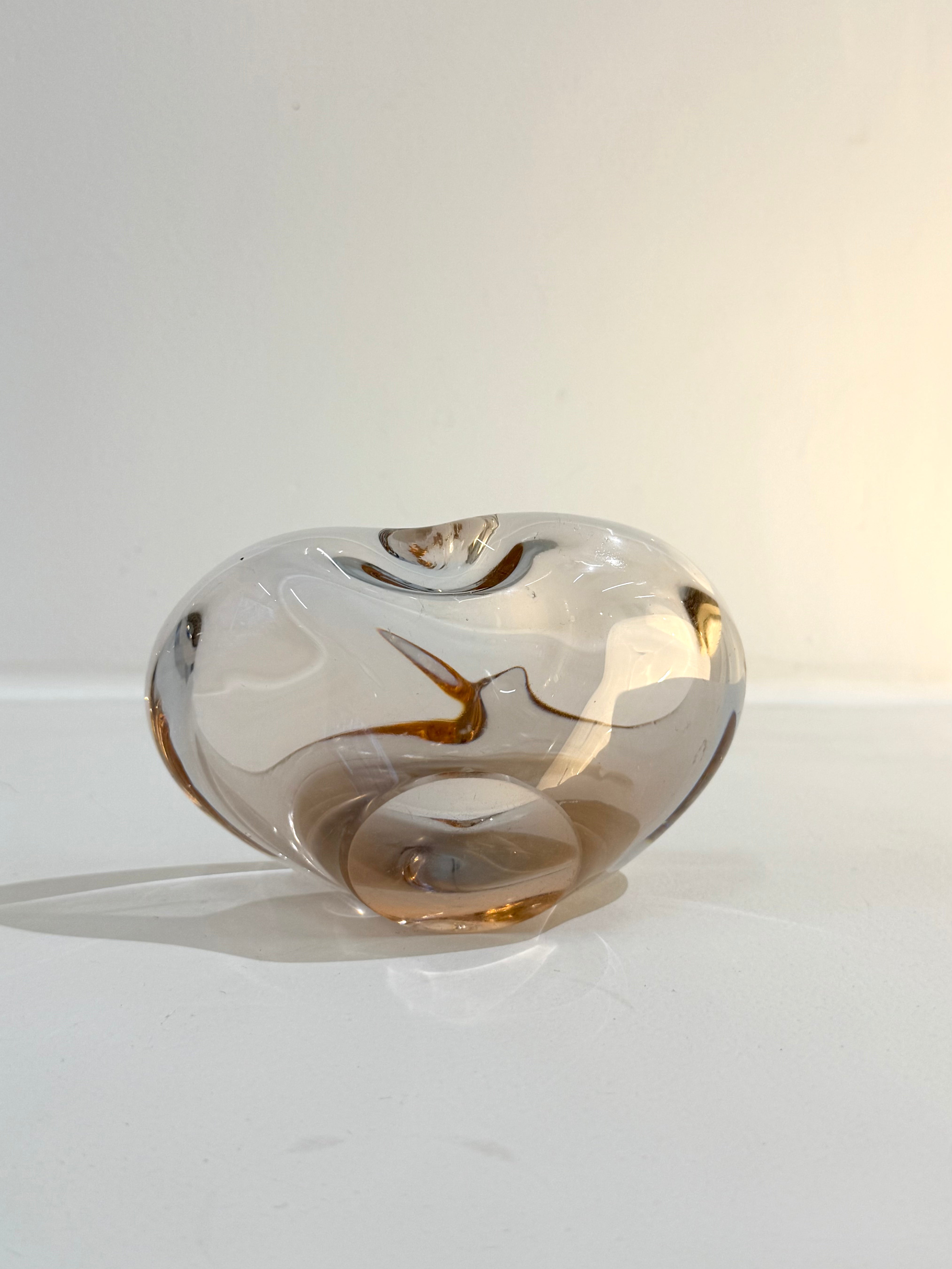 Vide poche ou cendrier en verre de Murano rose, Italie, 1970