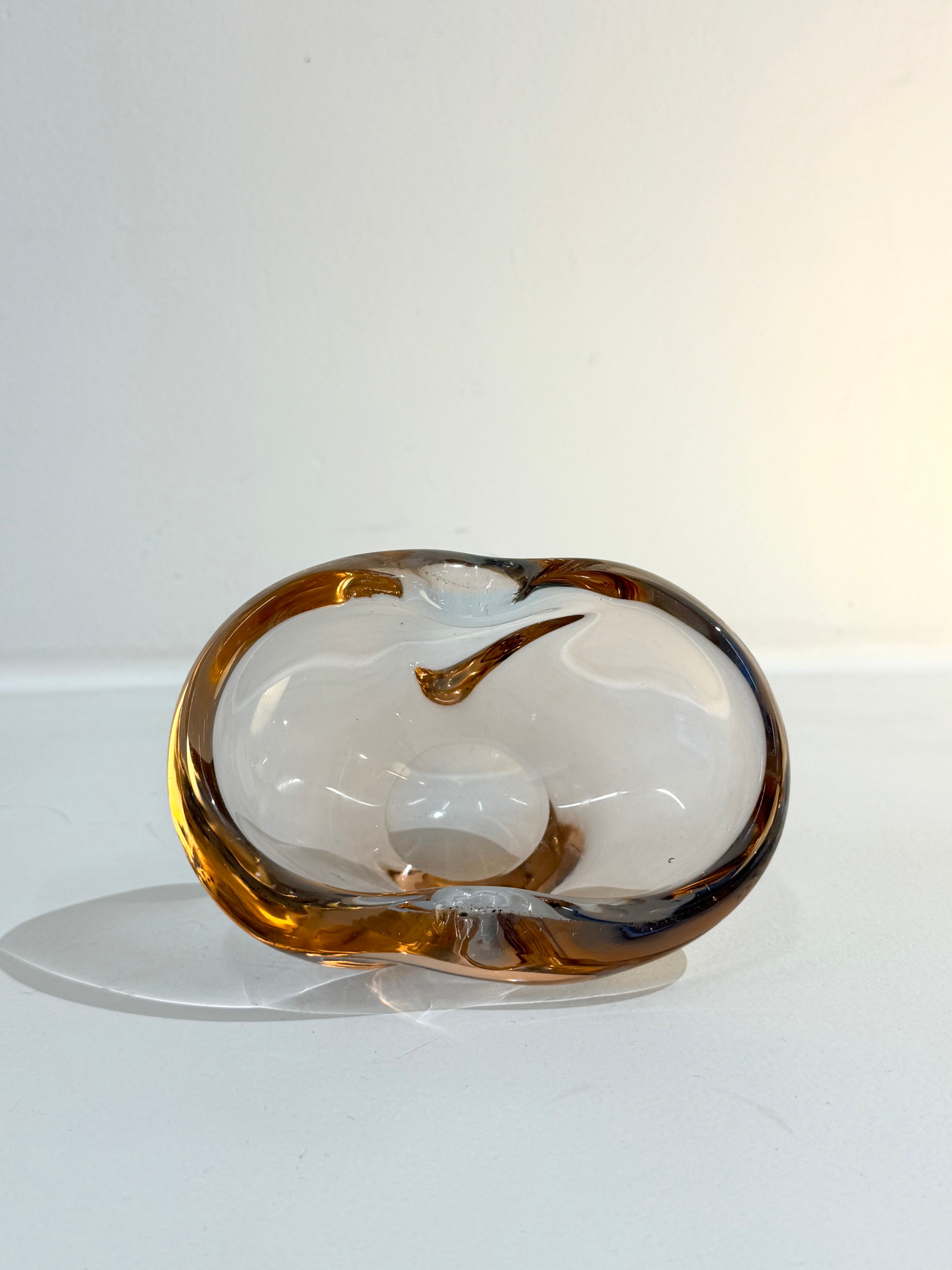 Vide poche ou cendrier en verre de Murano rose, Italie, 1970