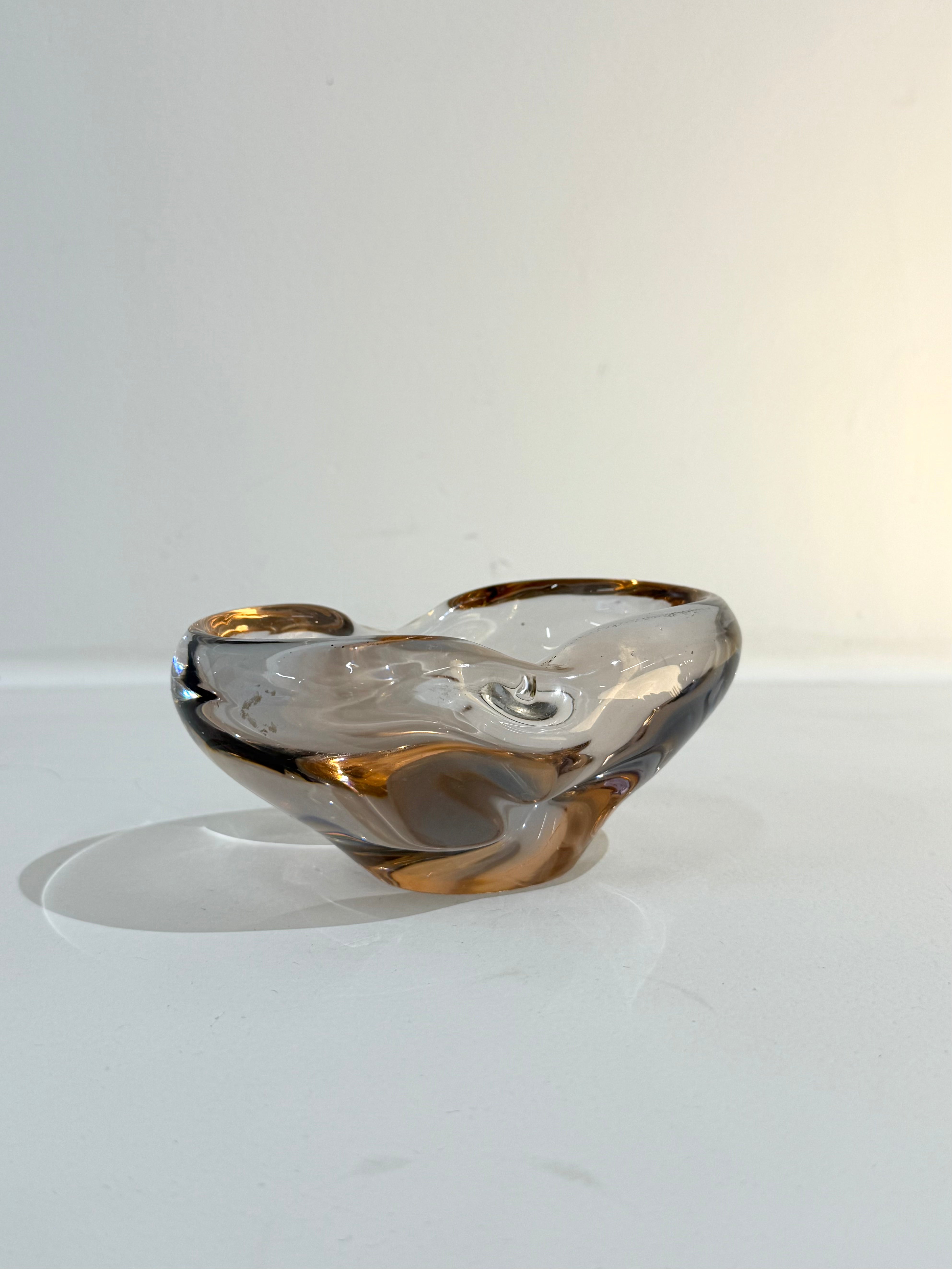 Vide poche ou cendrier en verre de Murano rose, Italie, 1970