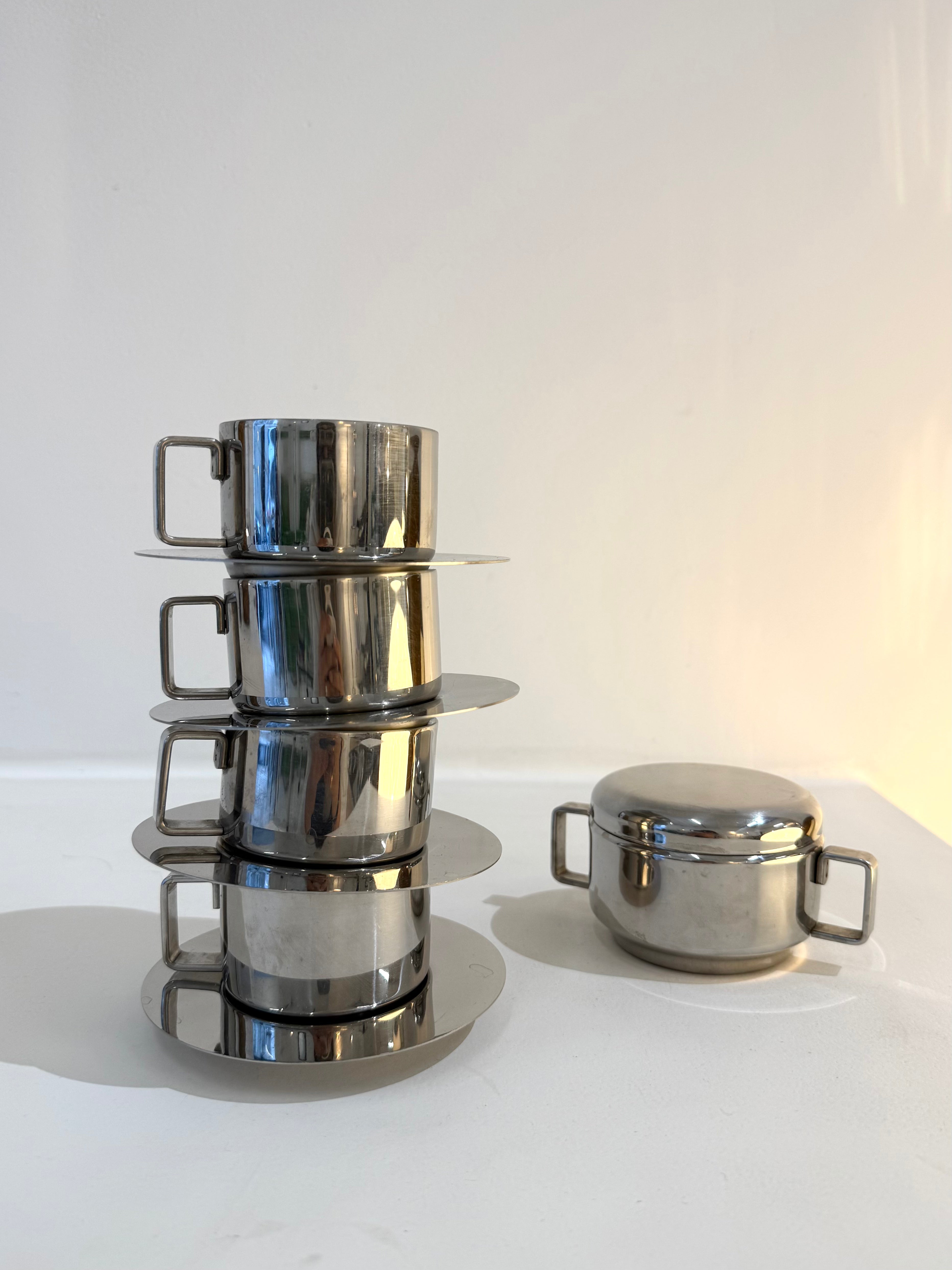 Service à café (4) et sucrière, Italie, 1960s