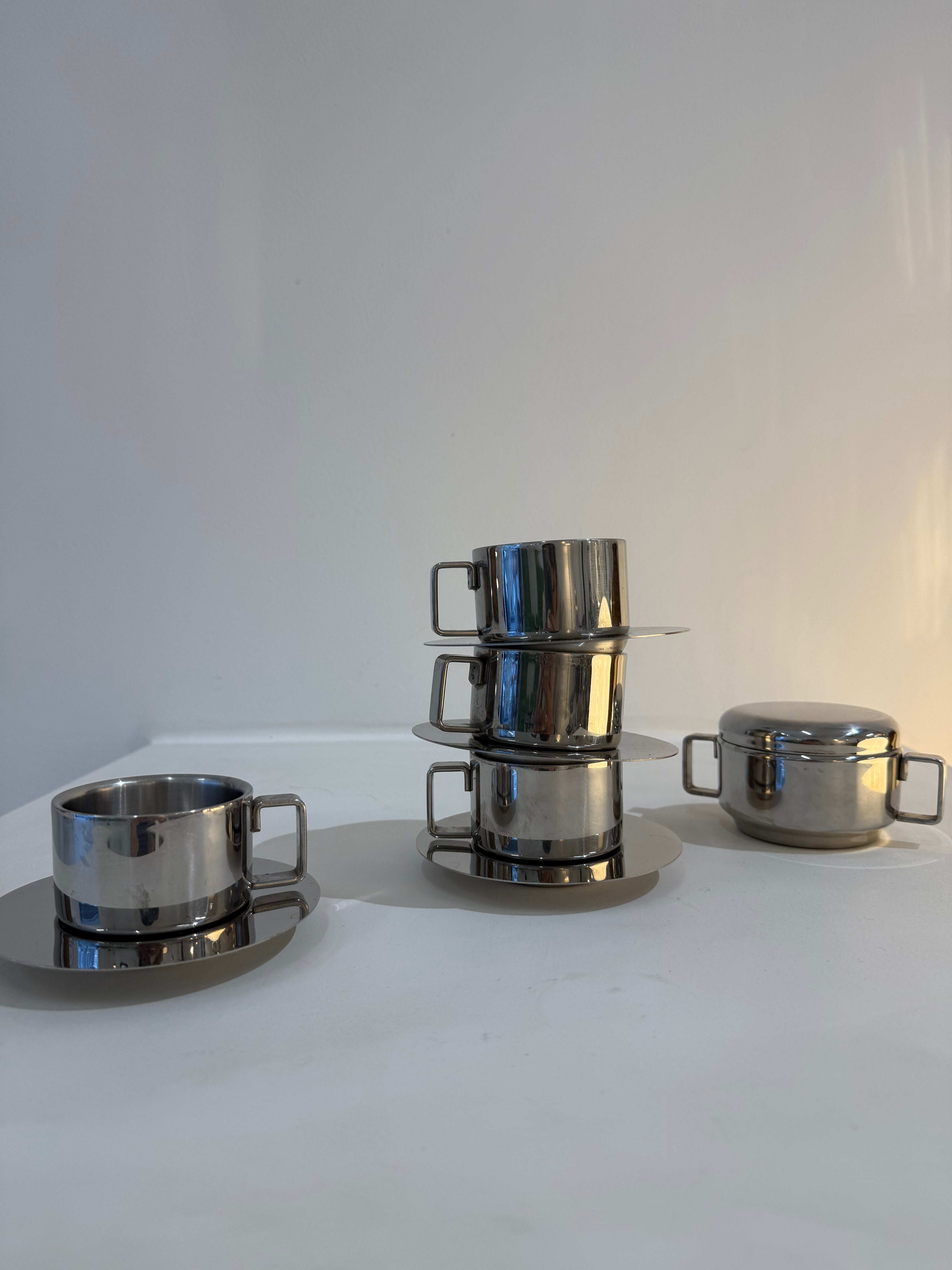 Service à café (4) et sucrière, Italie, 1960s