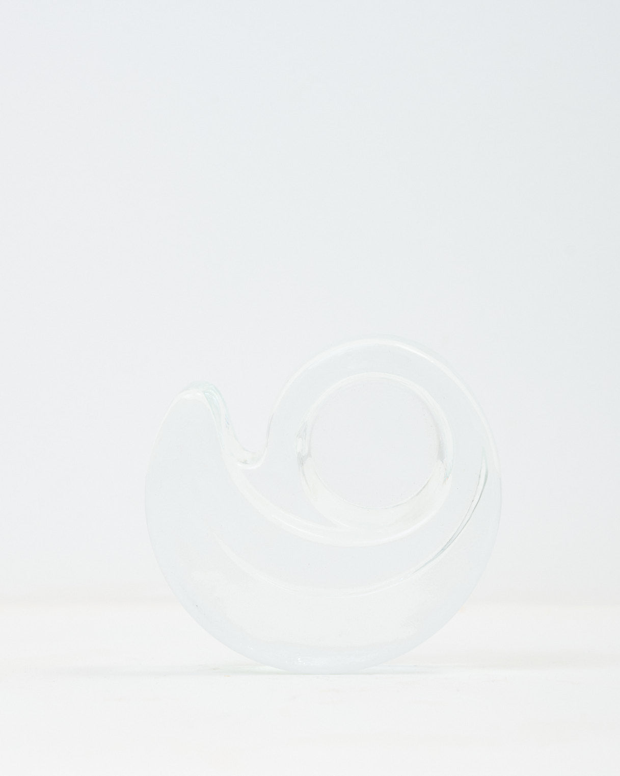 Bougeoir coquillage en verre, 1970s