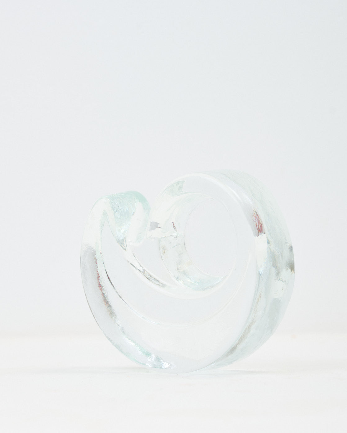 Bougeoir coquillage en verre, 1970s