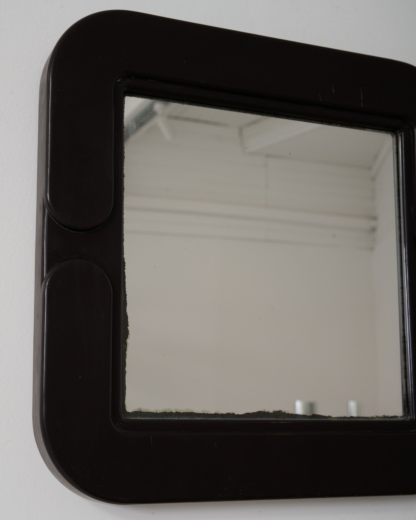 Miroir Space age carré noir, 1970-1980
