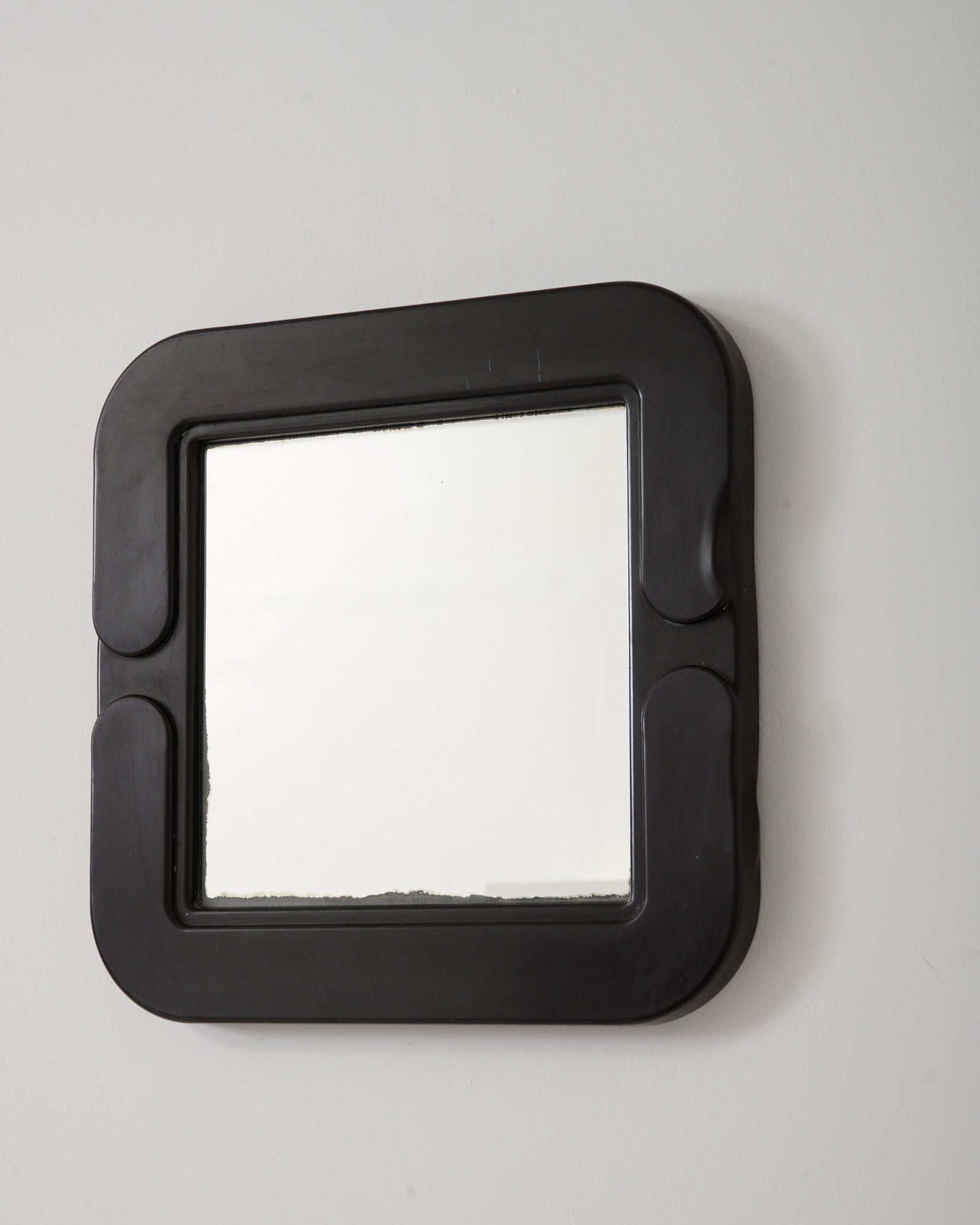 Miroir Space age carré noir, 1970-1980