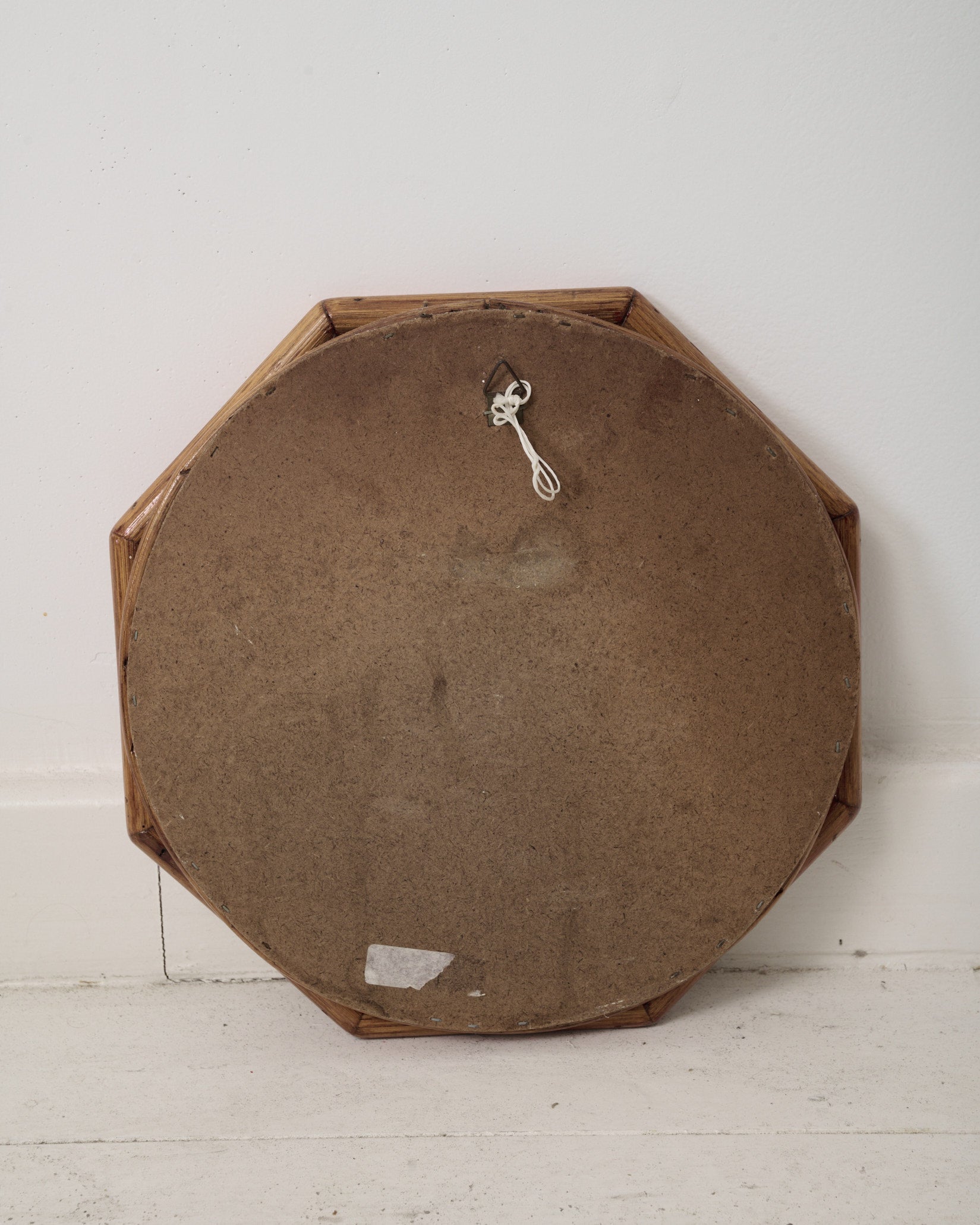 Miroir octogonal, bambou, 1970s