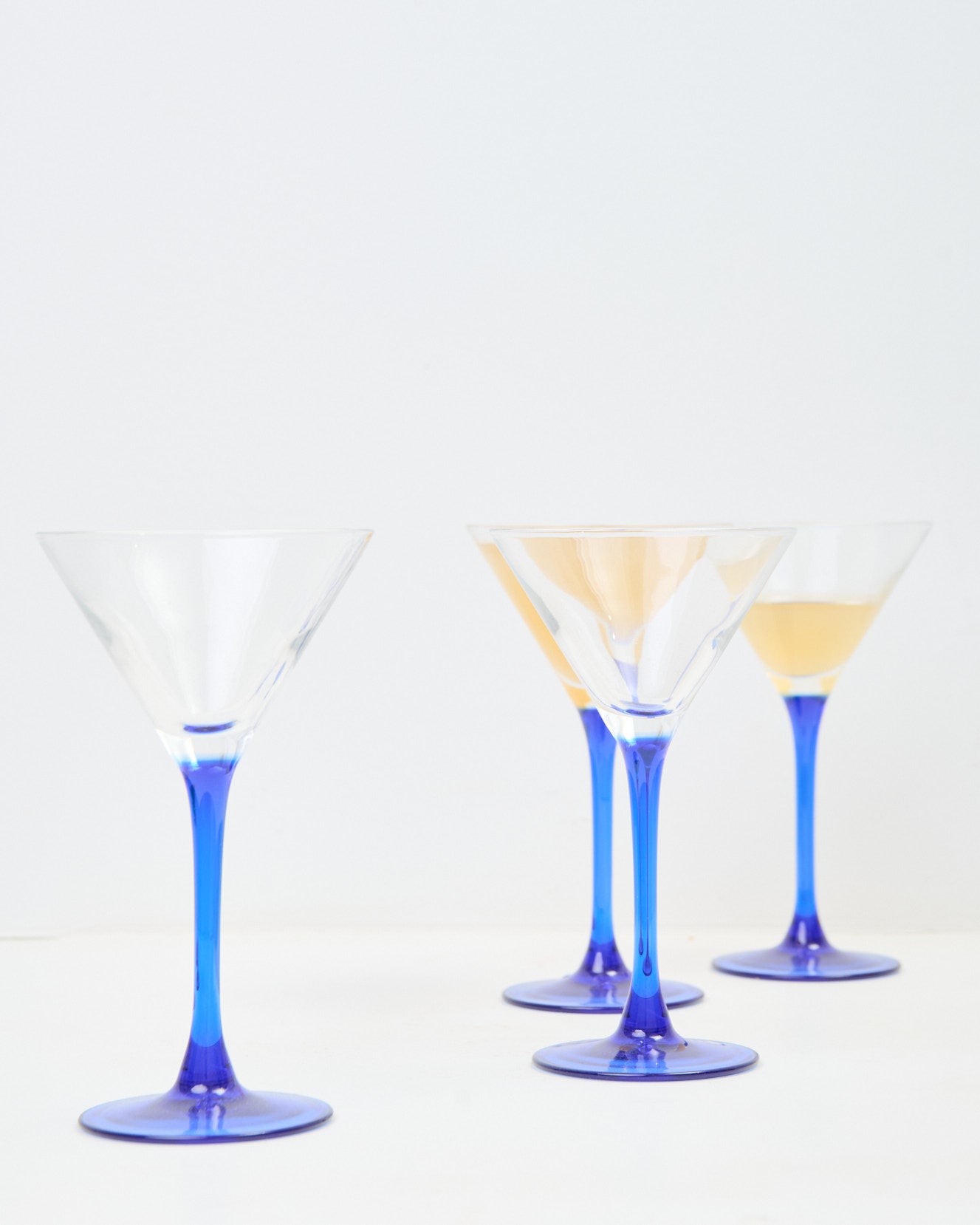 Verres conique à pieds bleus, 1980s