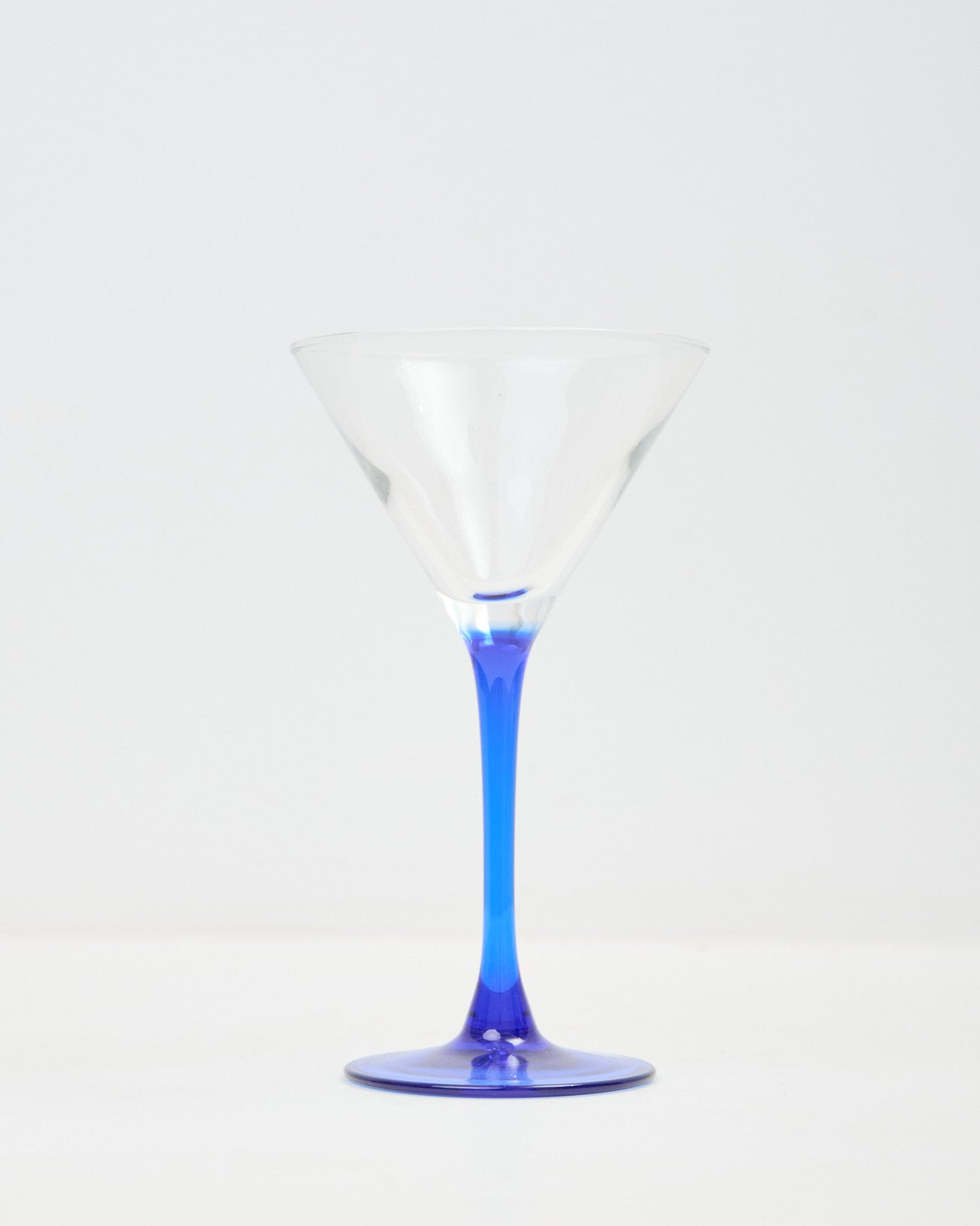 Verres conique à pieds bleus, 1980s