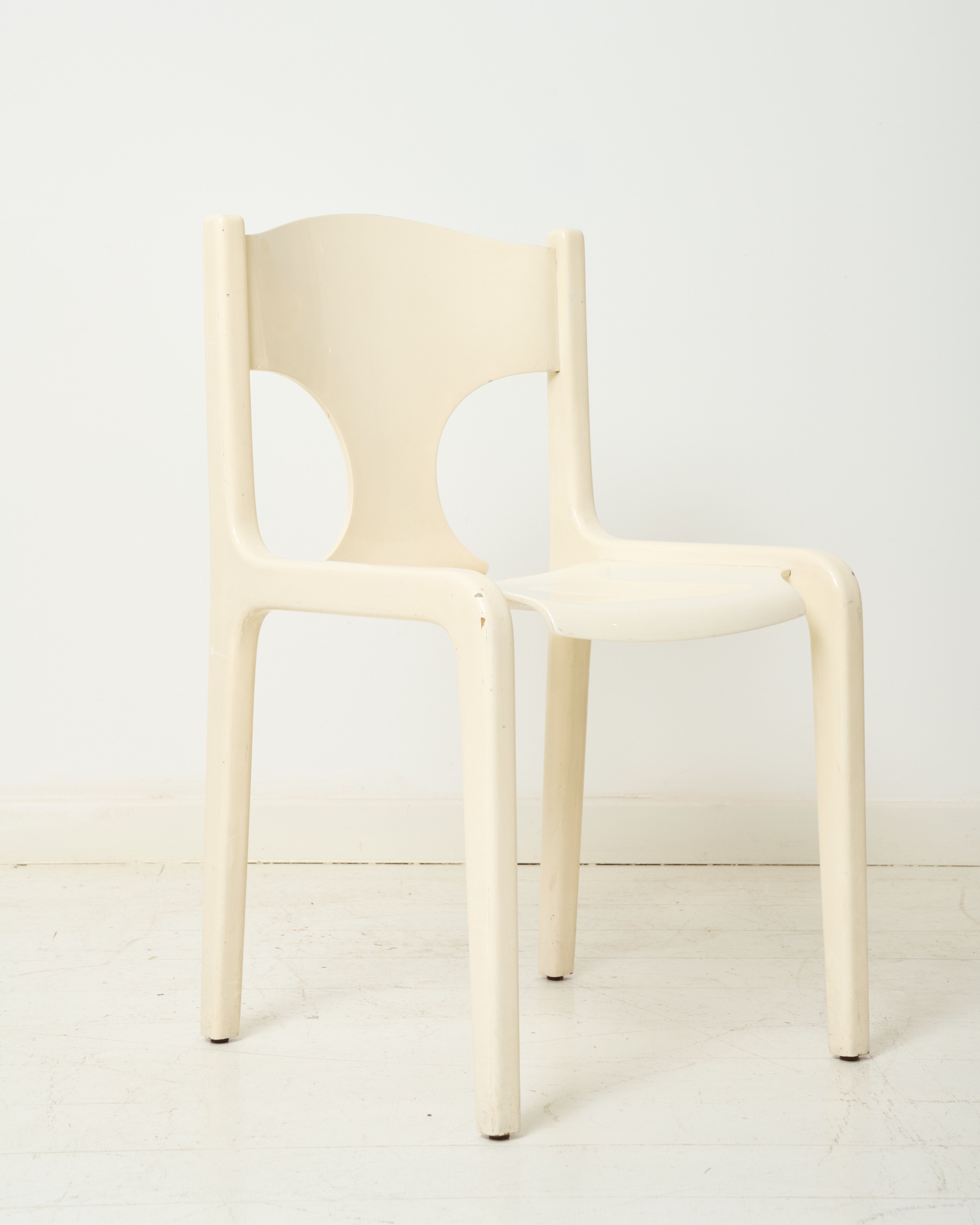 Lacquered wooden chairs (6), Augusto Savini, Pozzi, 1968