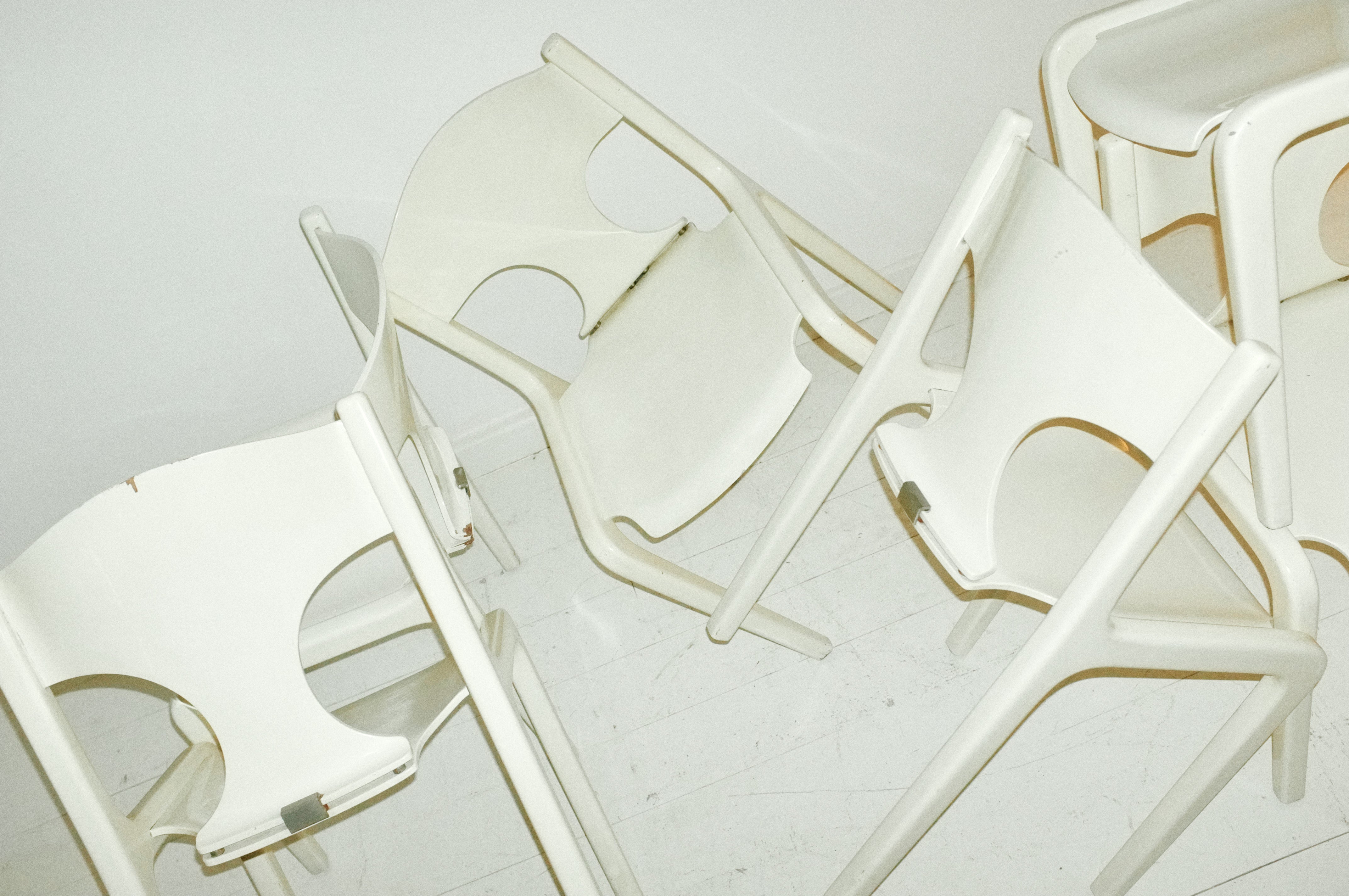 Lacquered wooden chairs (6), Augusto Savini, Pozzi, 1968