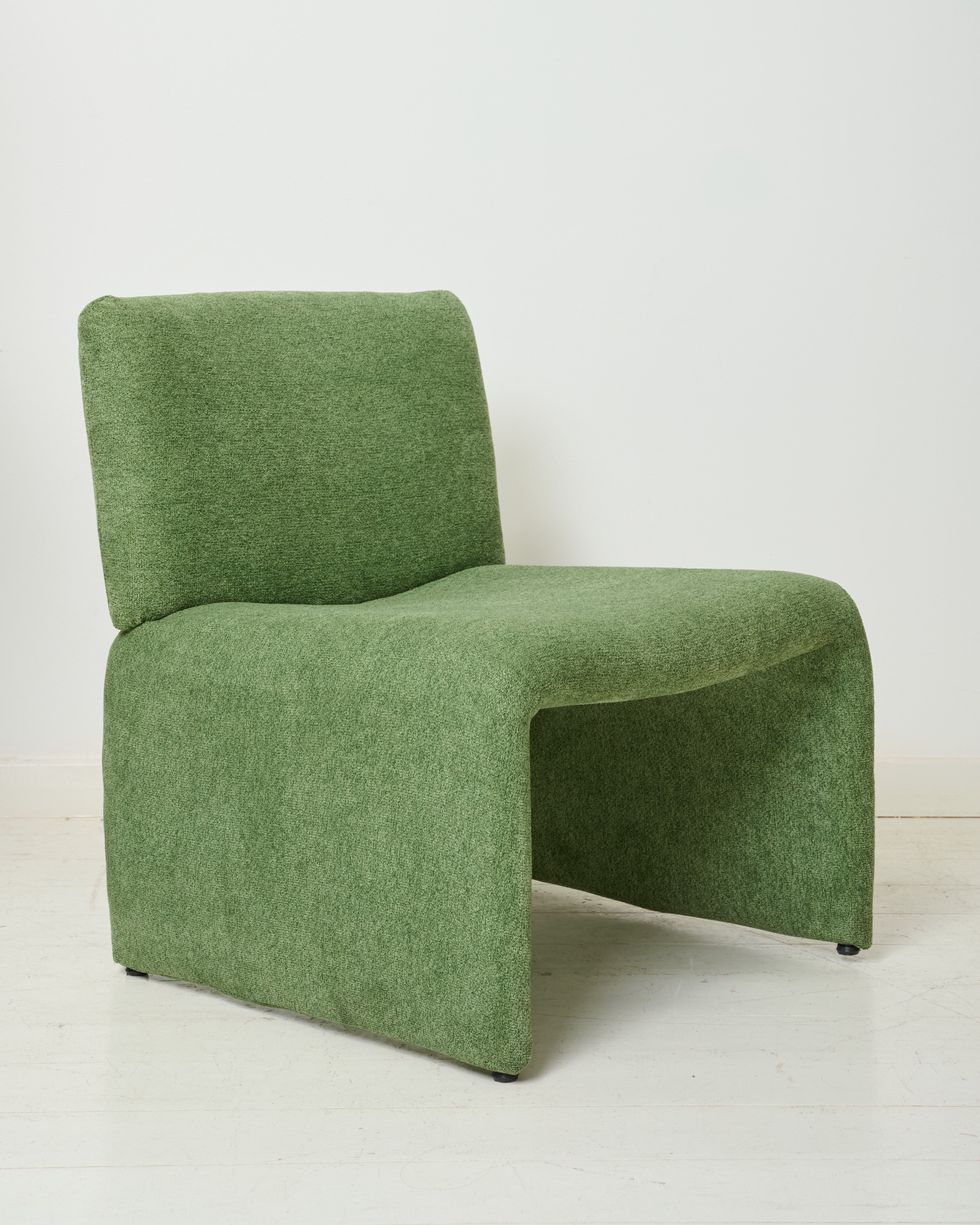 Chauffeuse verte en velours (1 sur 2), 1970s