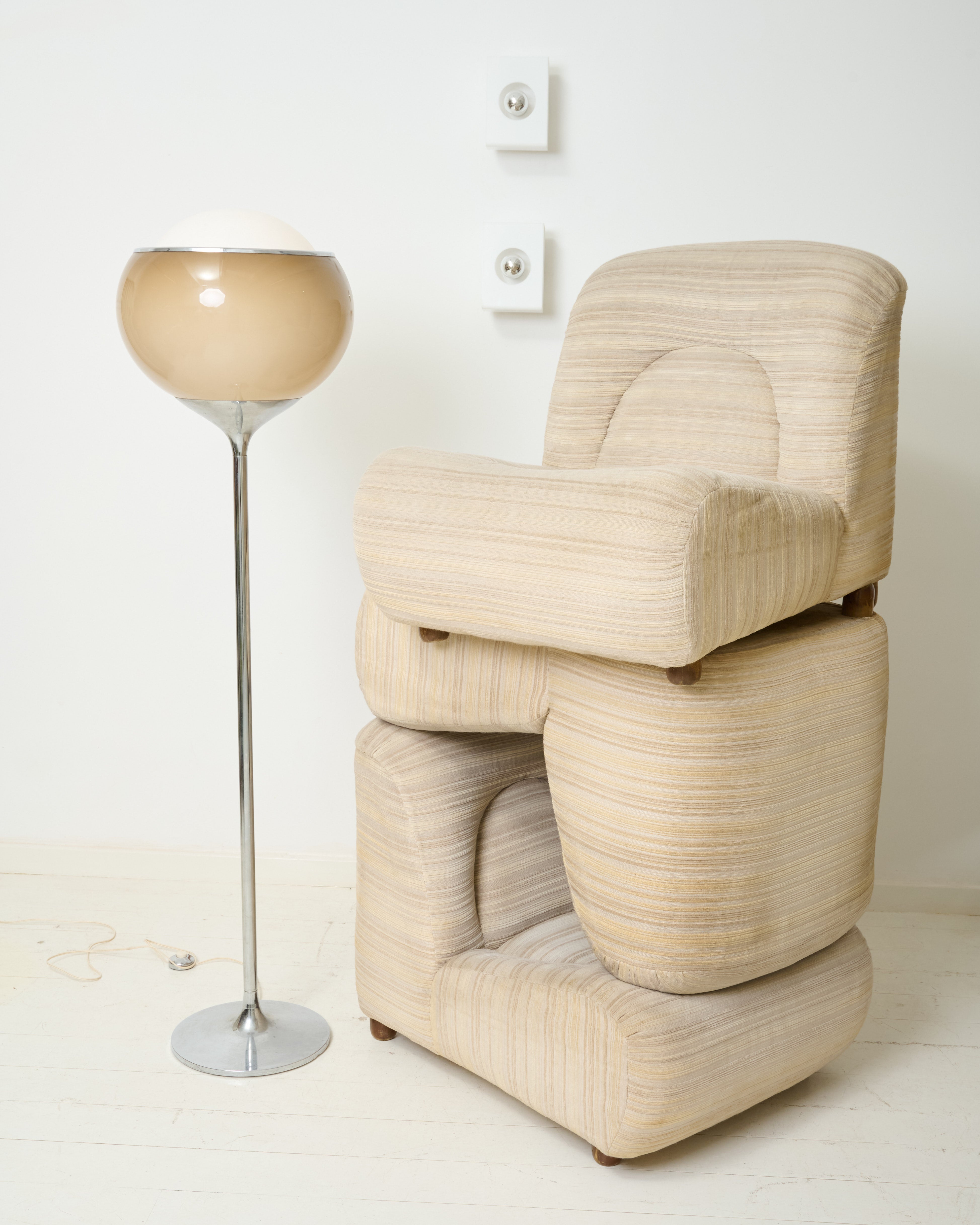 Canapé beige modulable, Space age, Italie, 1970s
