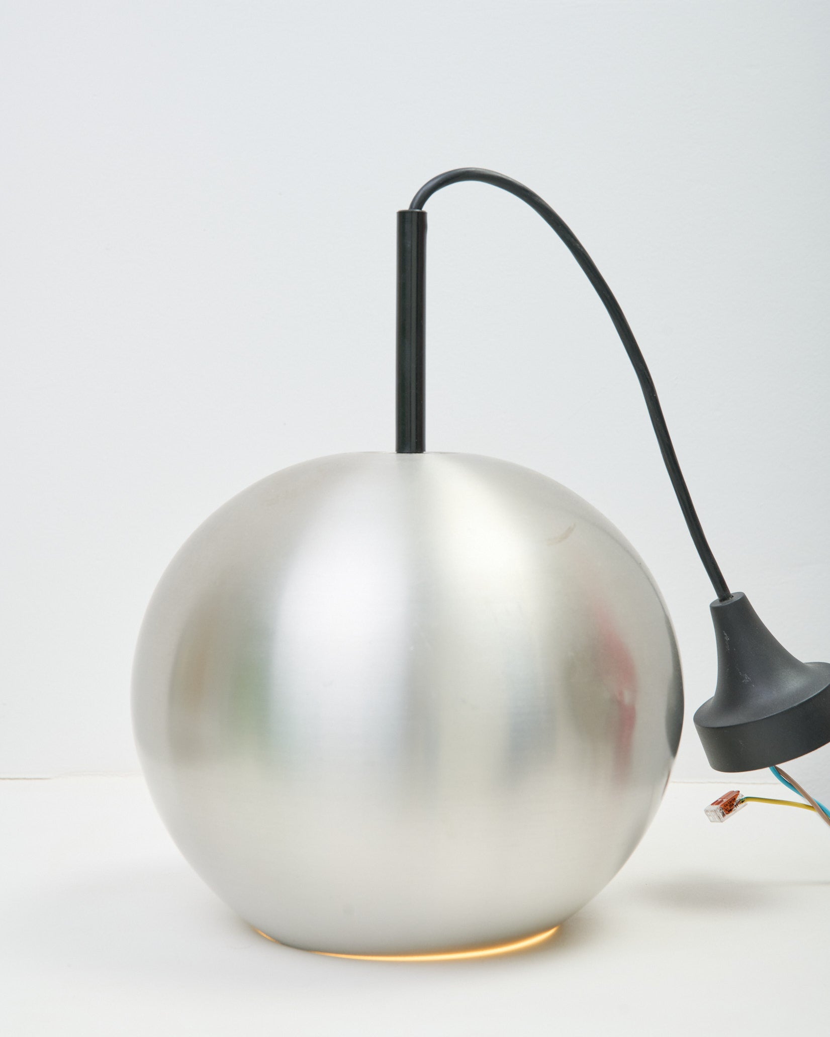 Suspension boule en inox brossé, 1960s
