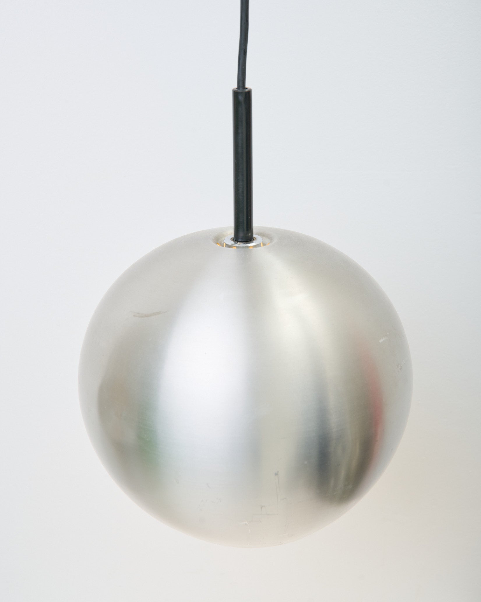 Suspension boule en inox brossé, 1960s