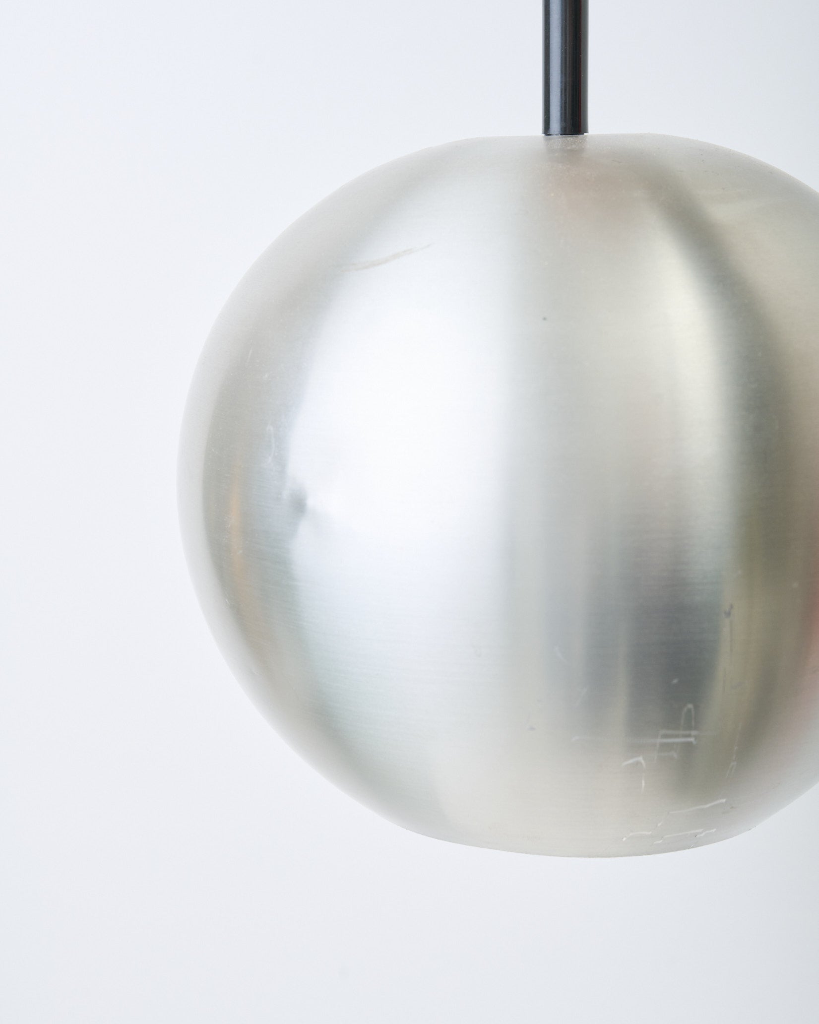 Suspension boule en inox brossé, 1960s