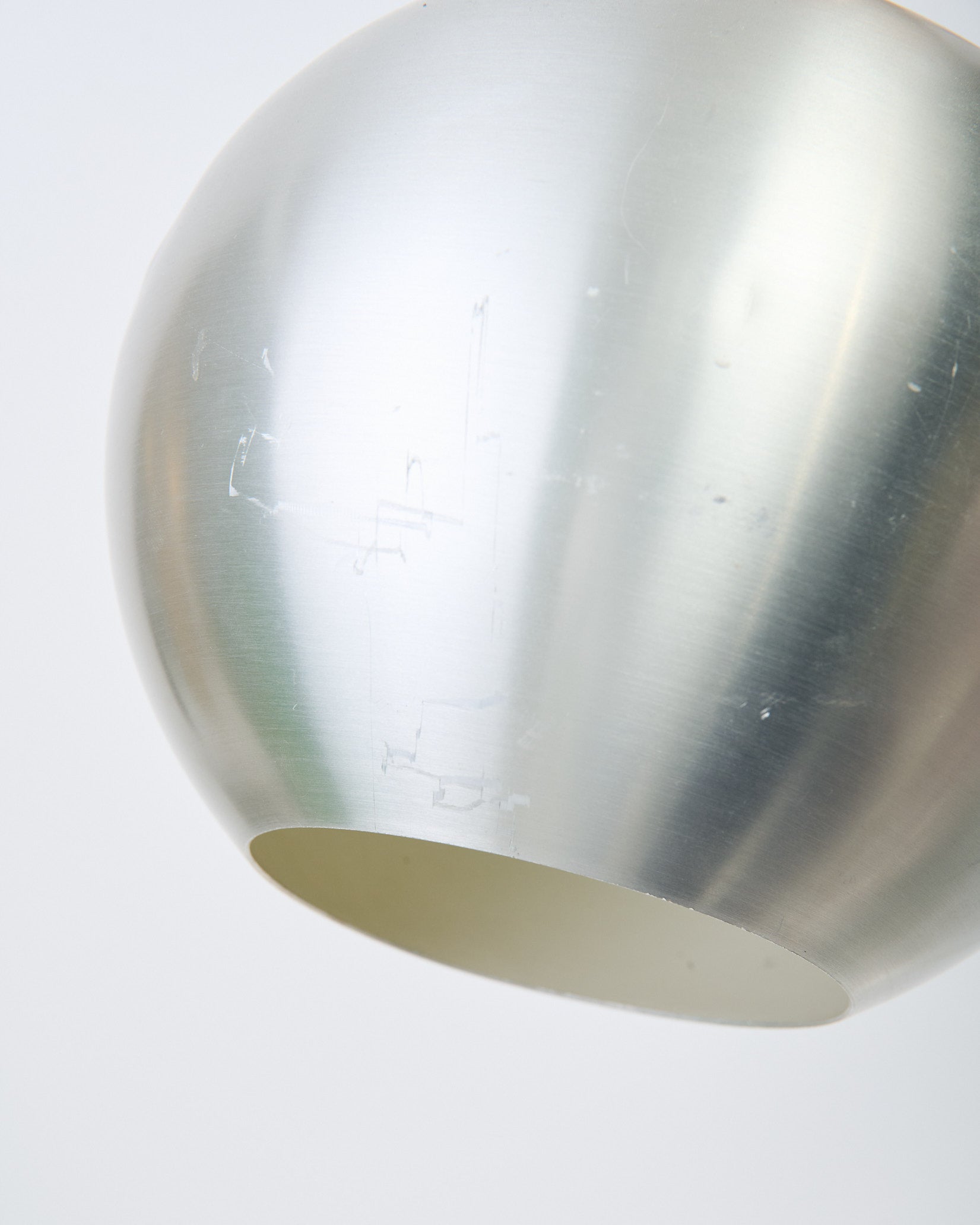 Suspension boule en inox brossé, 1960s