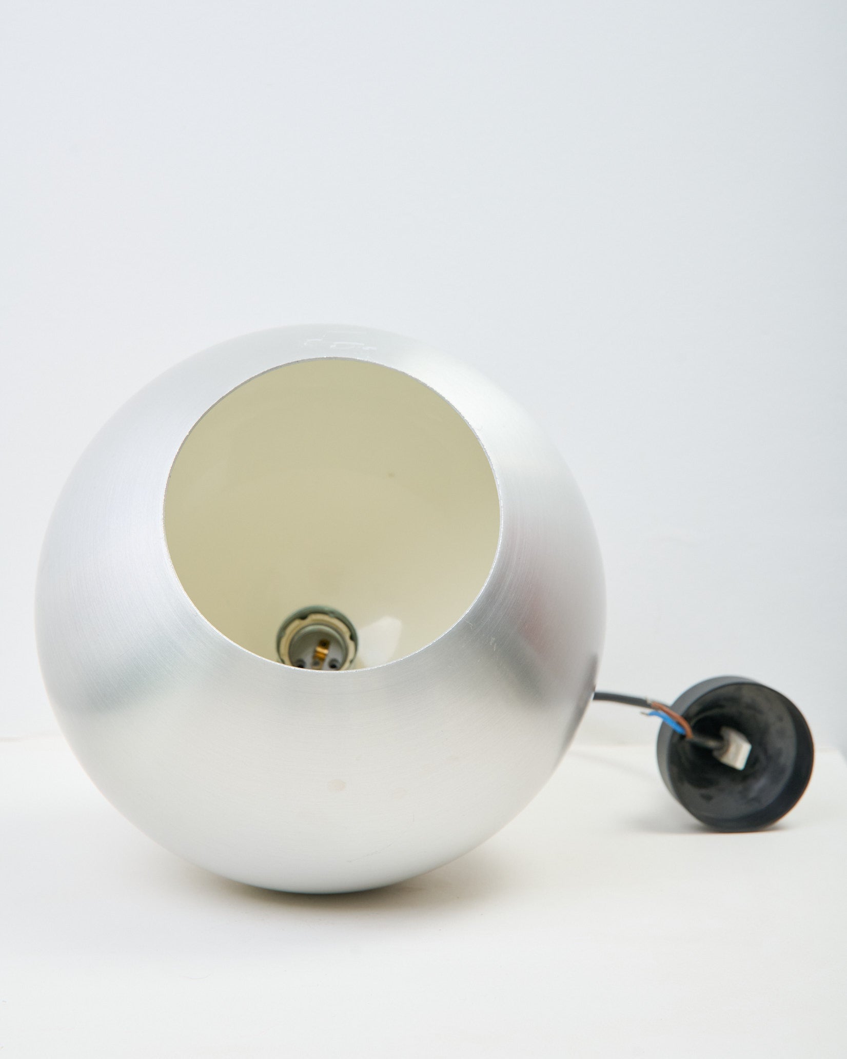 Suspension boule en inox brossé, 1960s