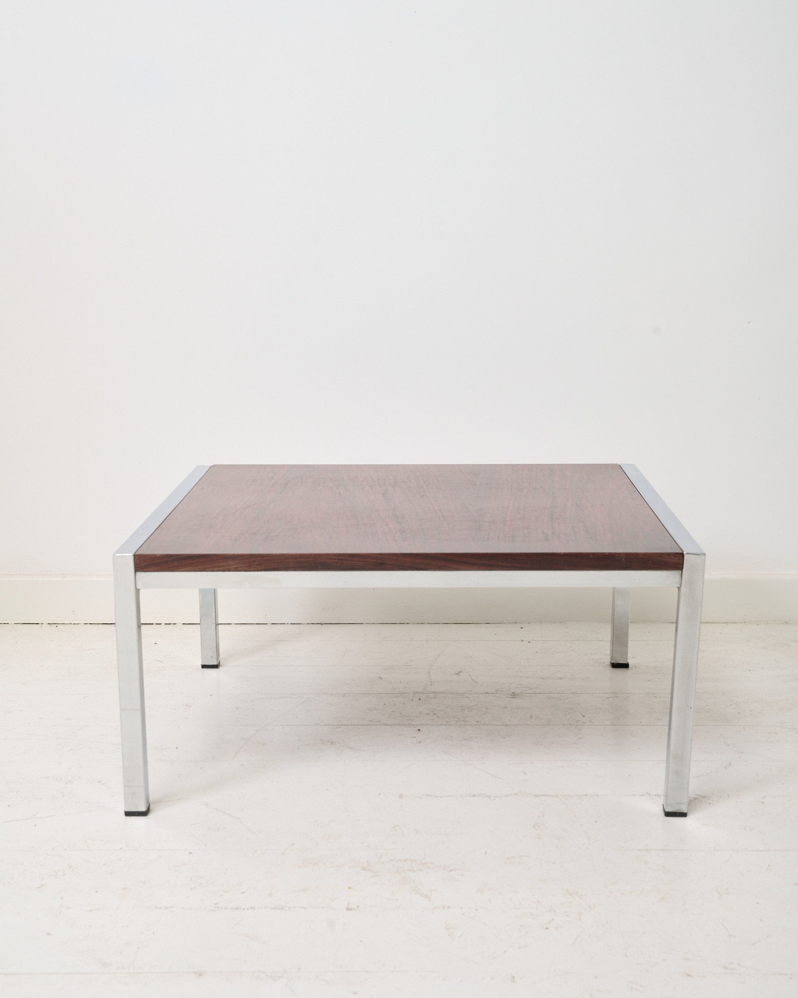Table basse en chrome et en palissandre, 1970s