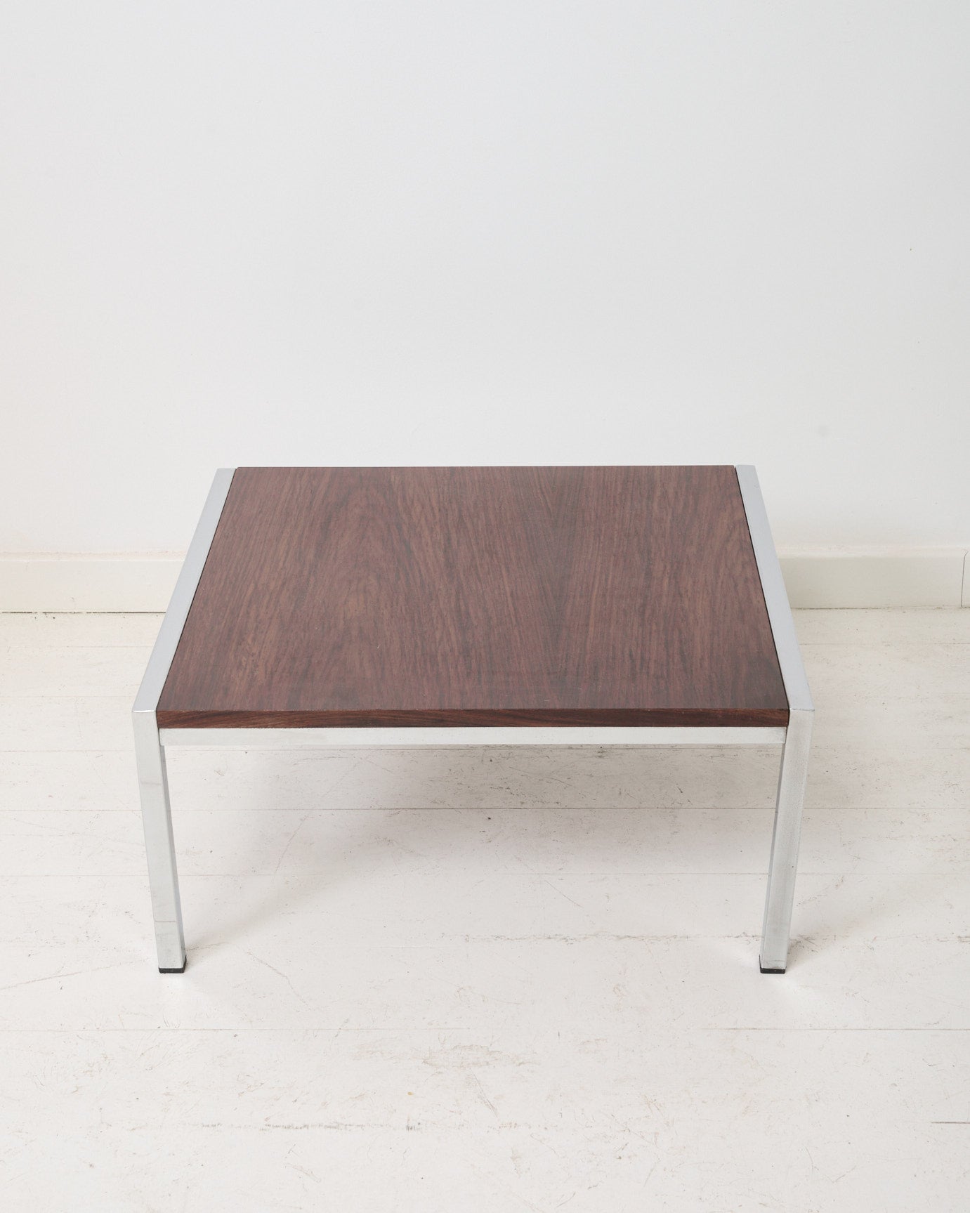 Table basse en chrome et en palissandre, 1970s