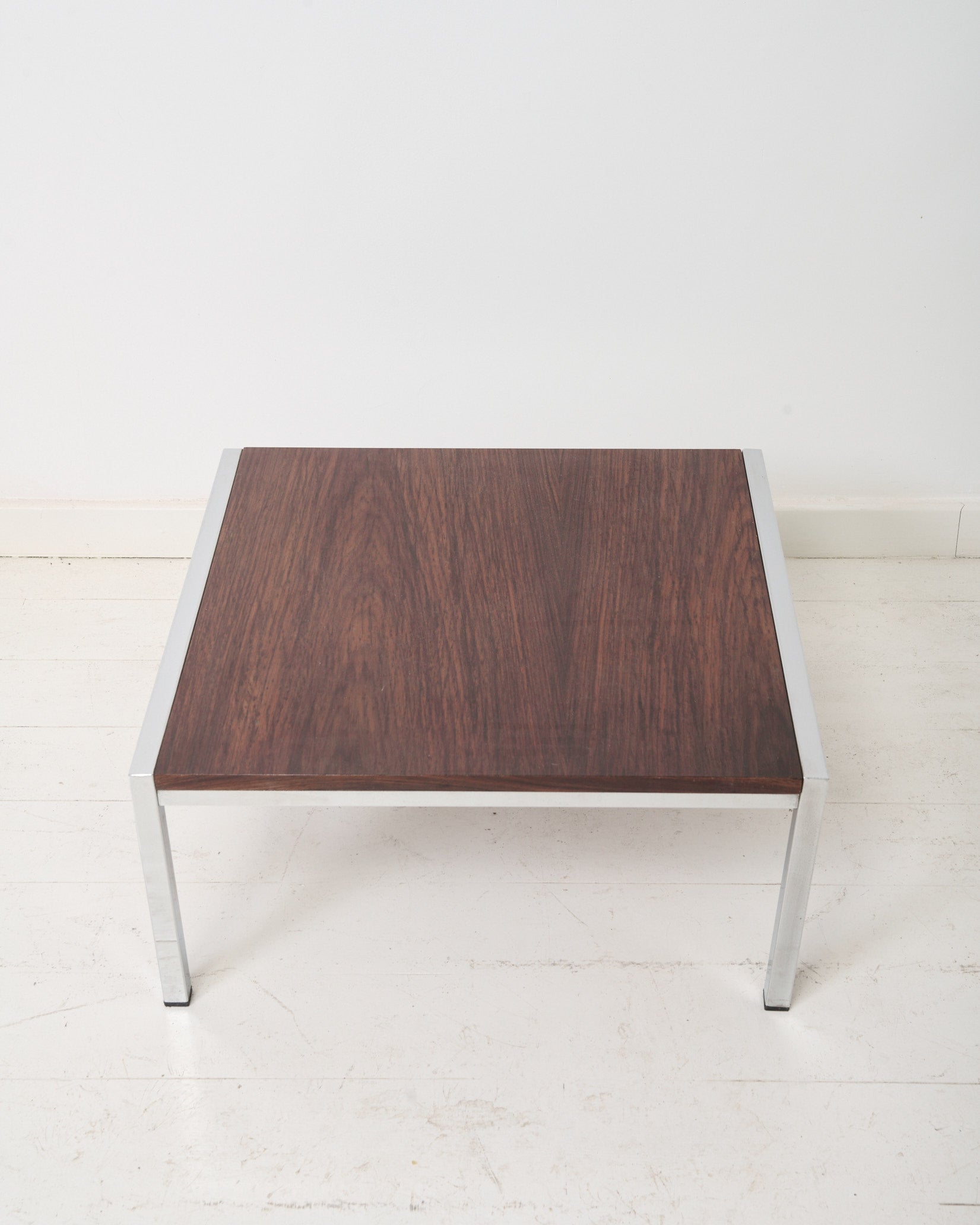 Table basse en chrome et en palissandre, 1970s