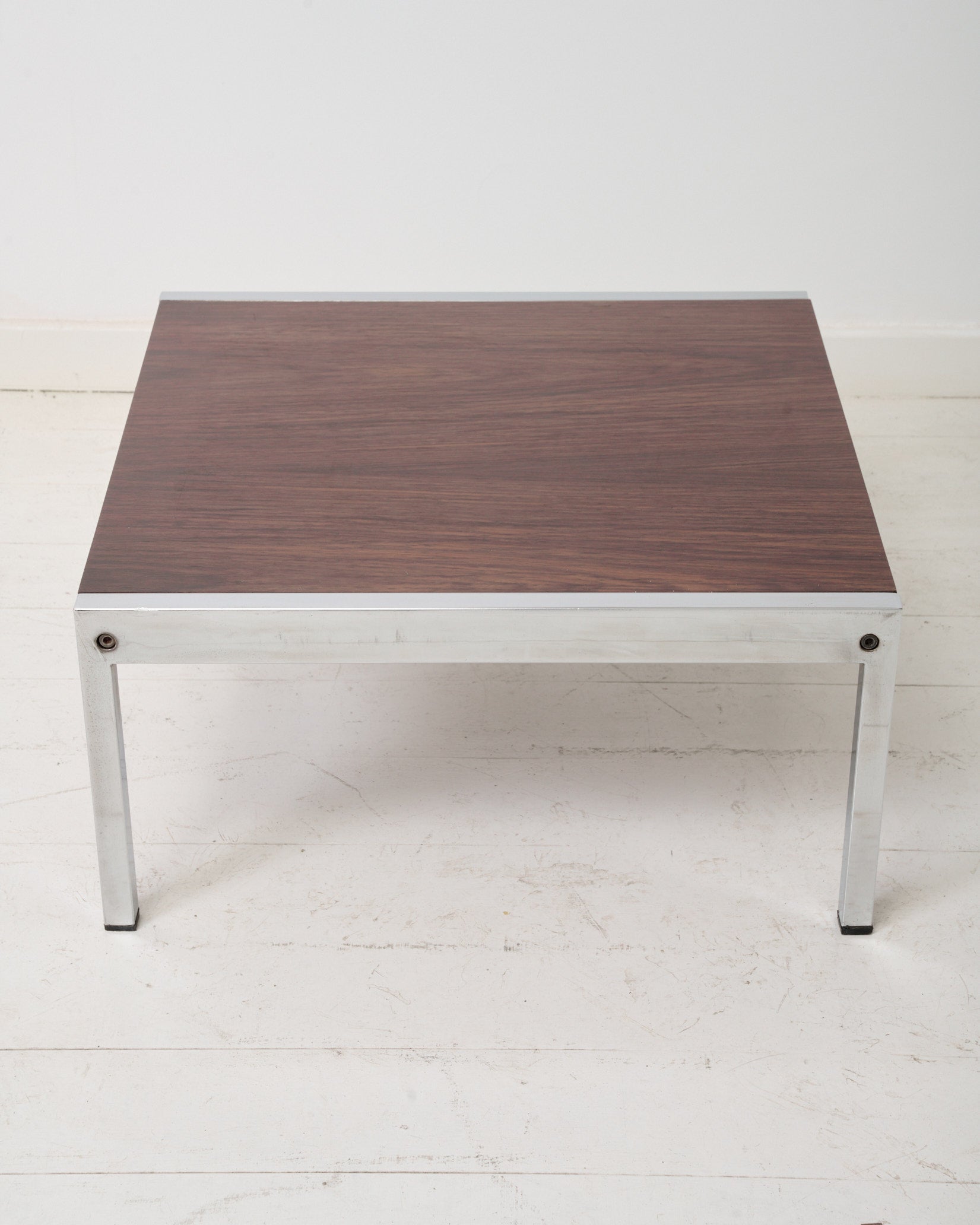 Table basse en chrome et en palissandre, 1970s