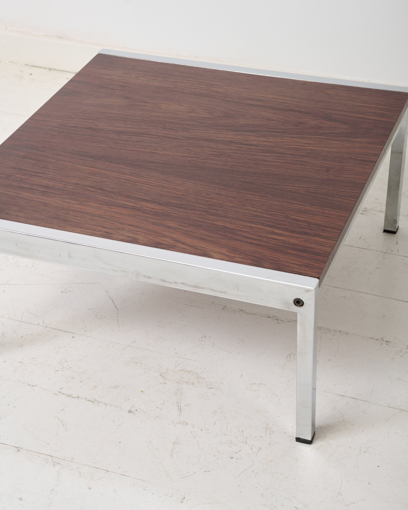 Table basse en chrome et en palissandre, 1970s