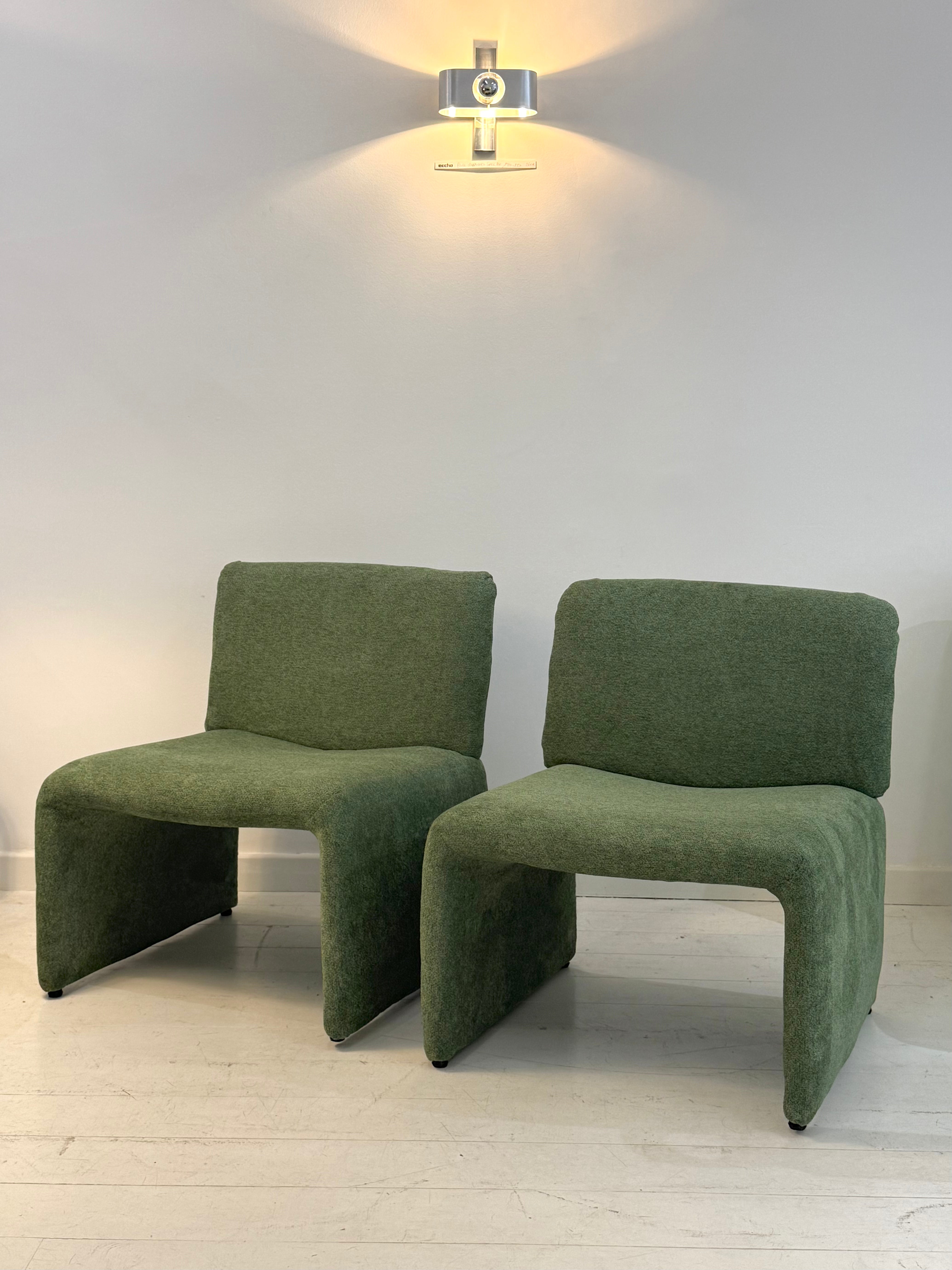 Chauffeuse verte en velours, 1970s