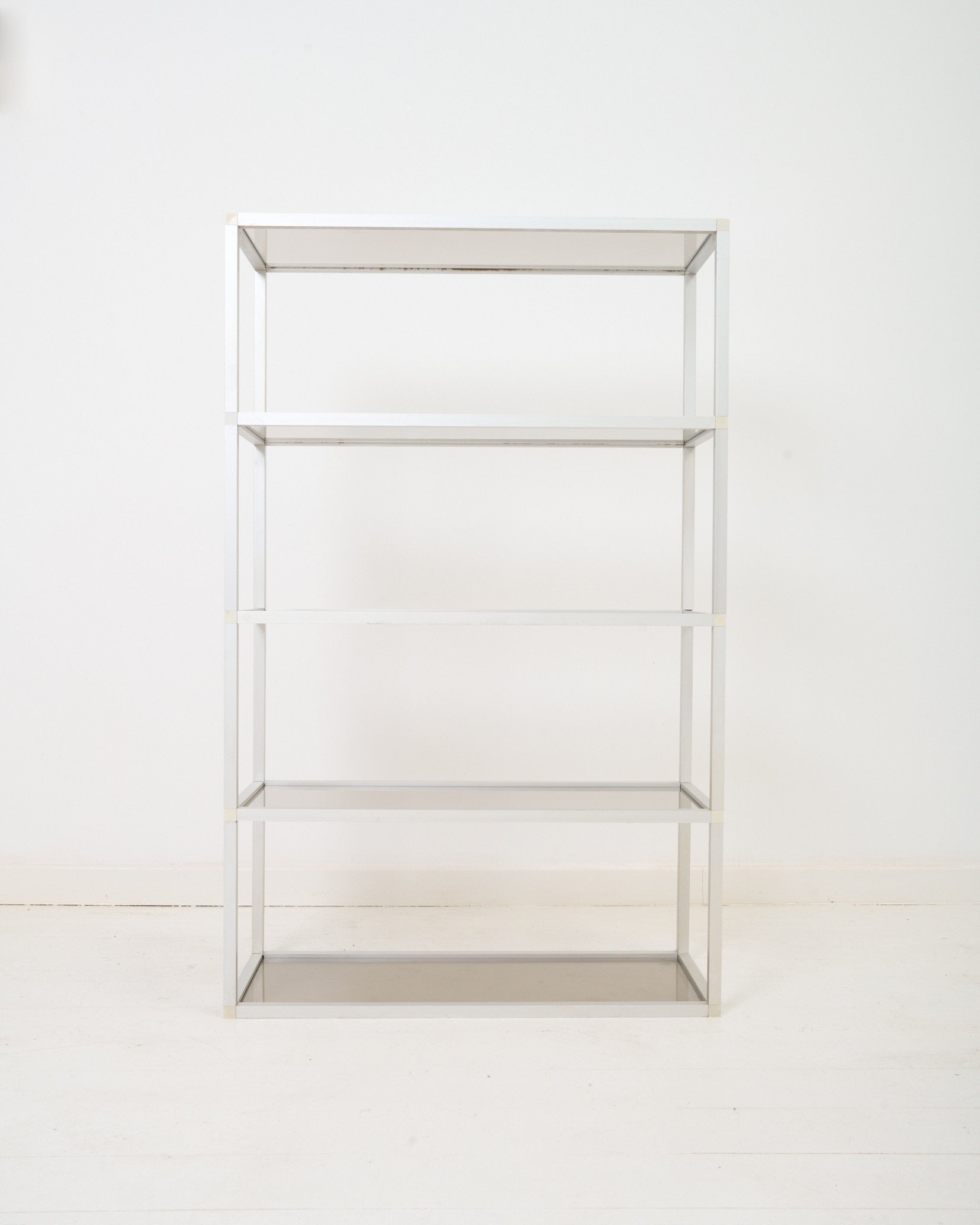 Etagère verre fumé et métal, 1970s