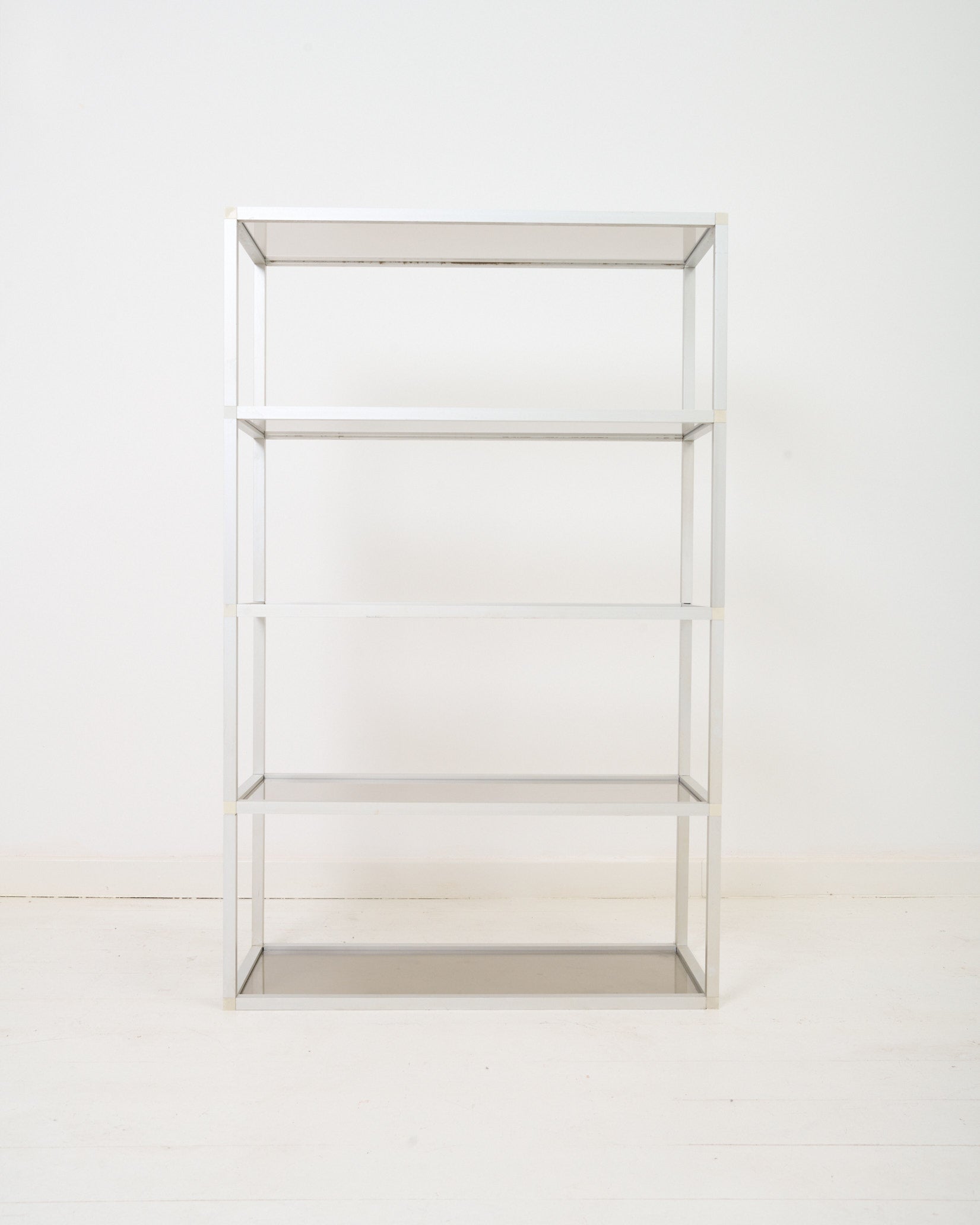 Etagère verre fumé et métal, 1970s