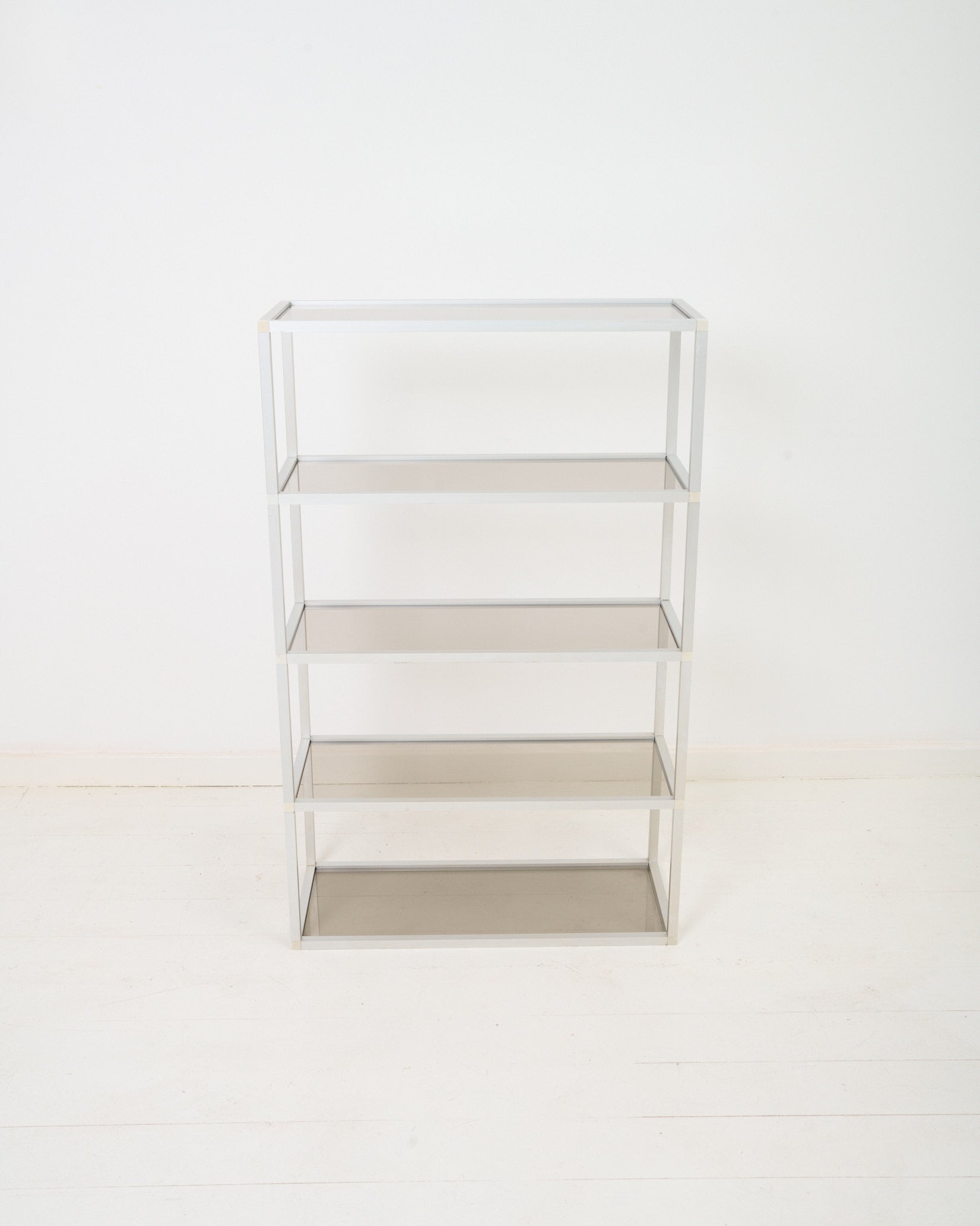 Etagère verre fumé et métal, 1970s