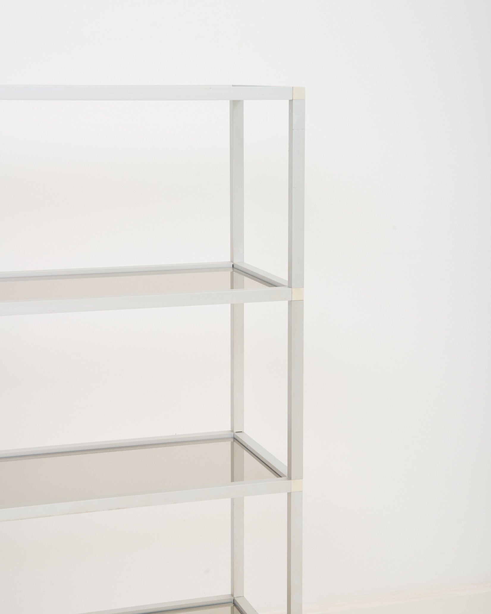 Etagère verre fumé et métal, 1970s