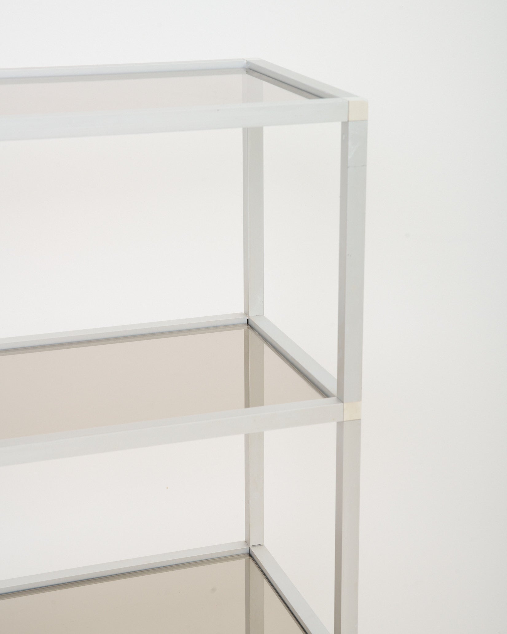 Etagère verre fumé et métal, 1970s