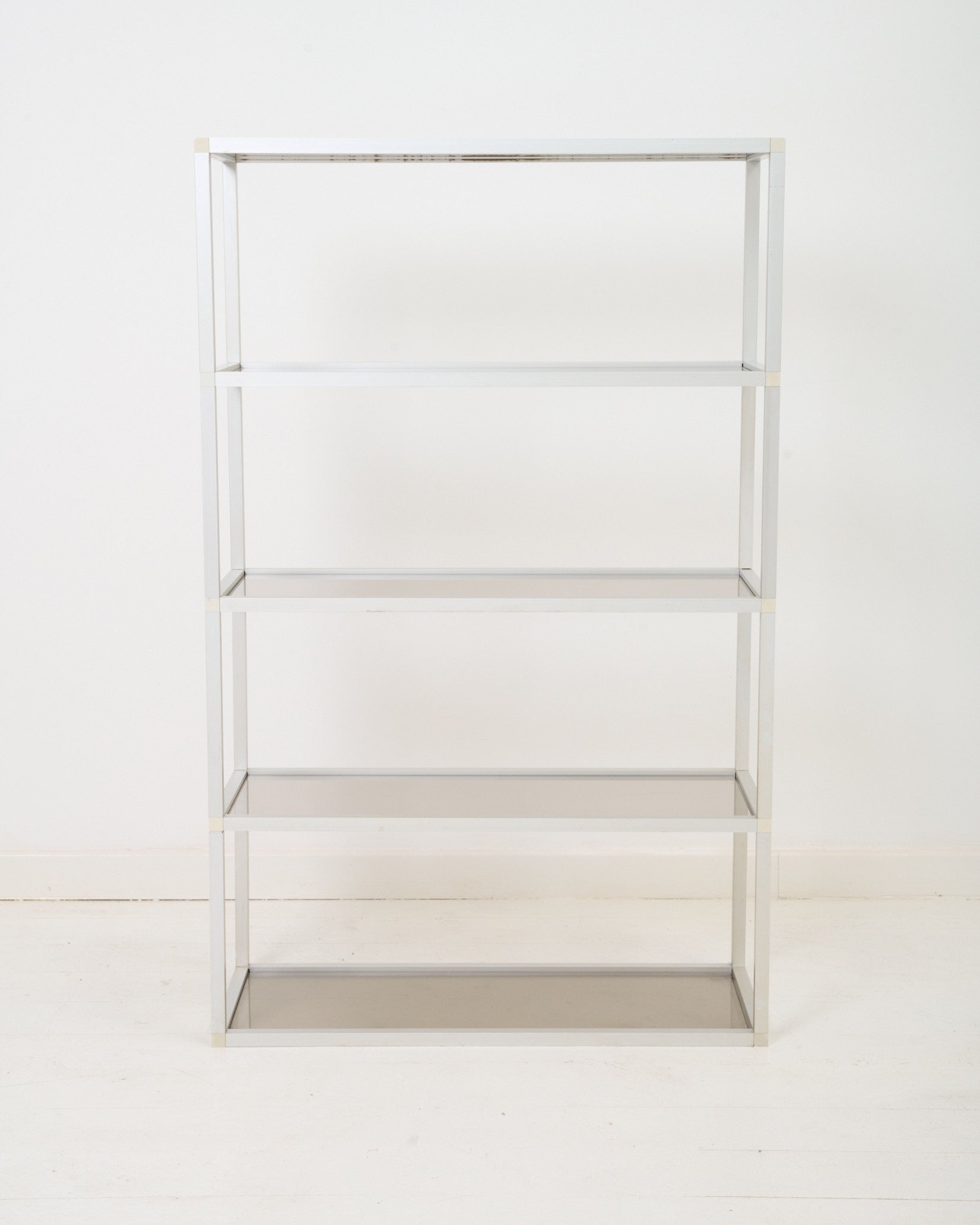 Etagère verre fumé et métal, 1970s