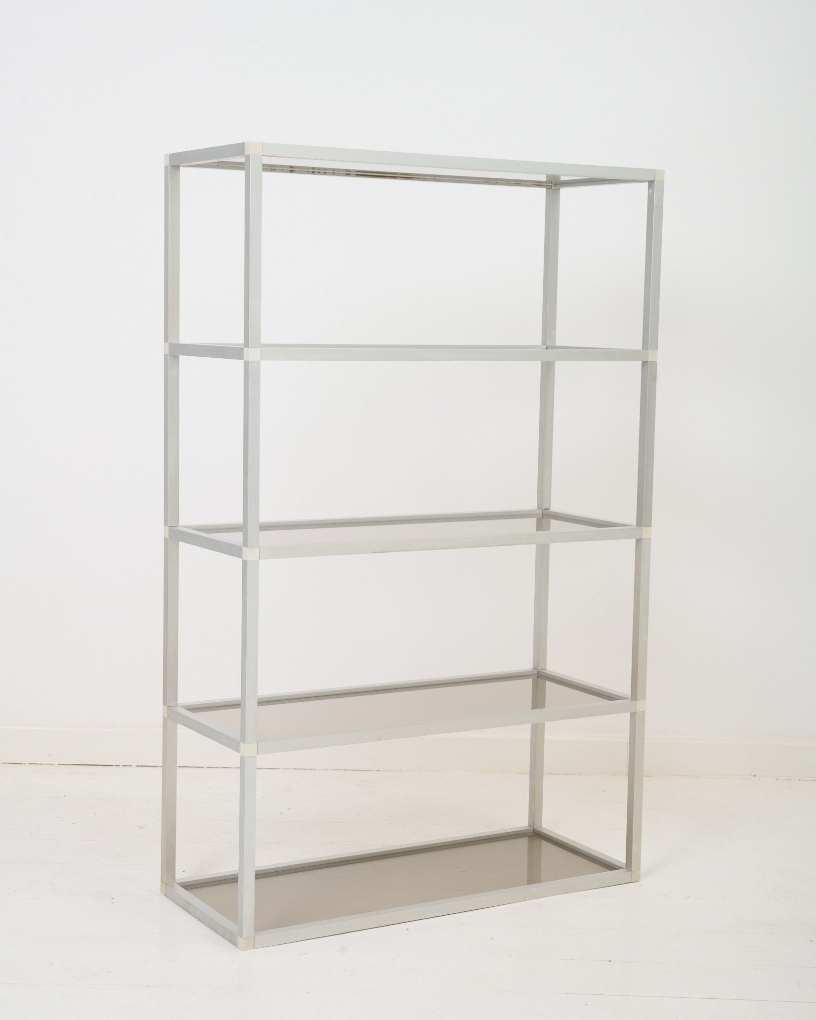Etagère verre fumé et métal, 1970s